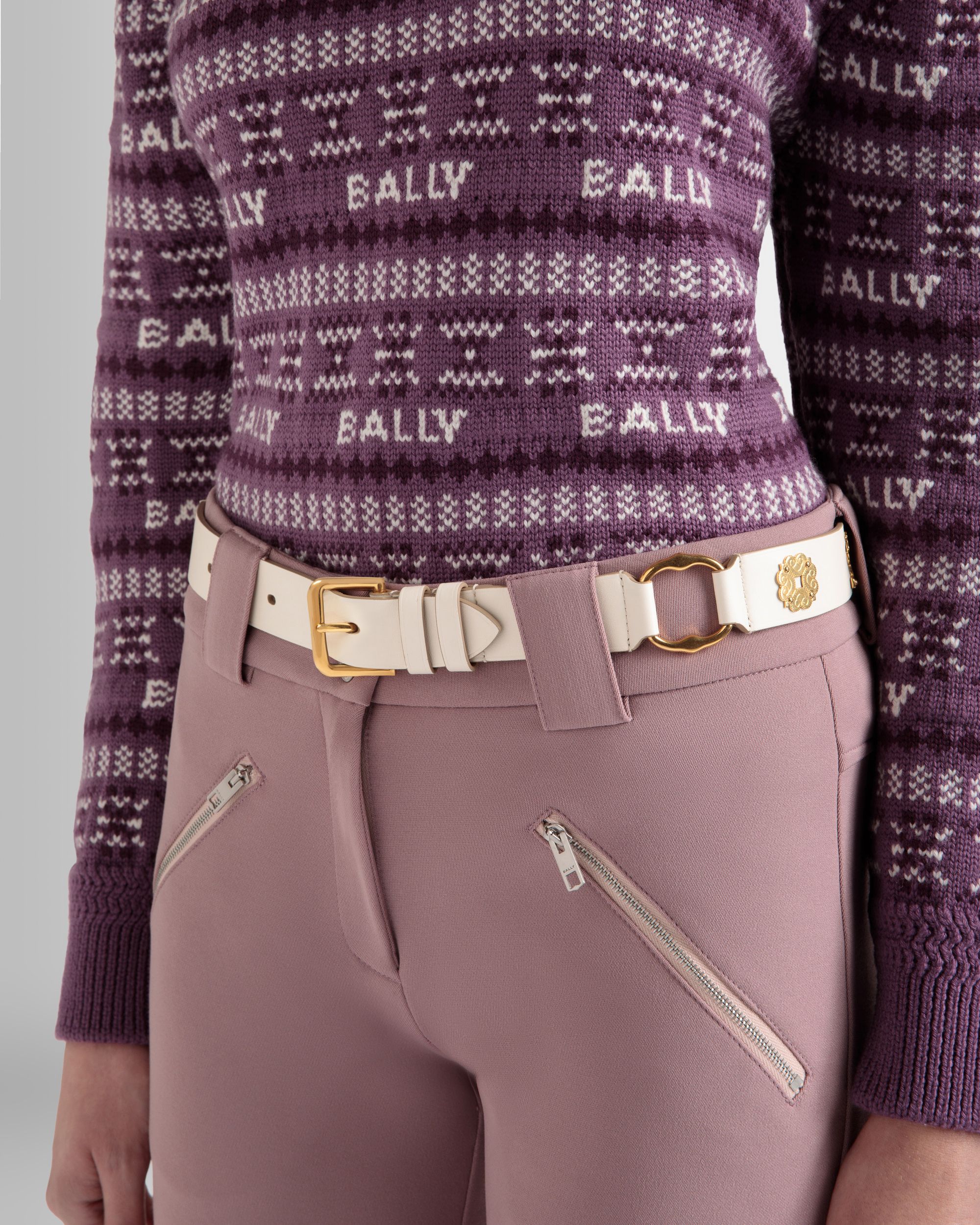 Bally Global - Arkle 105 cm Belt in White Leather - White