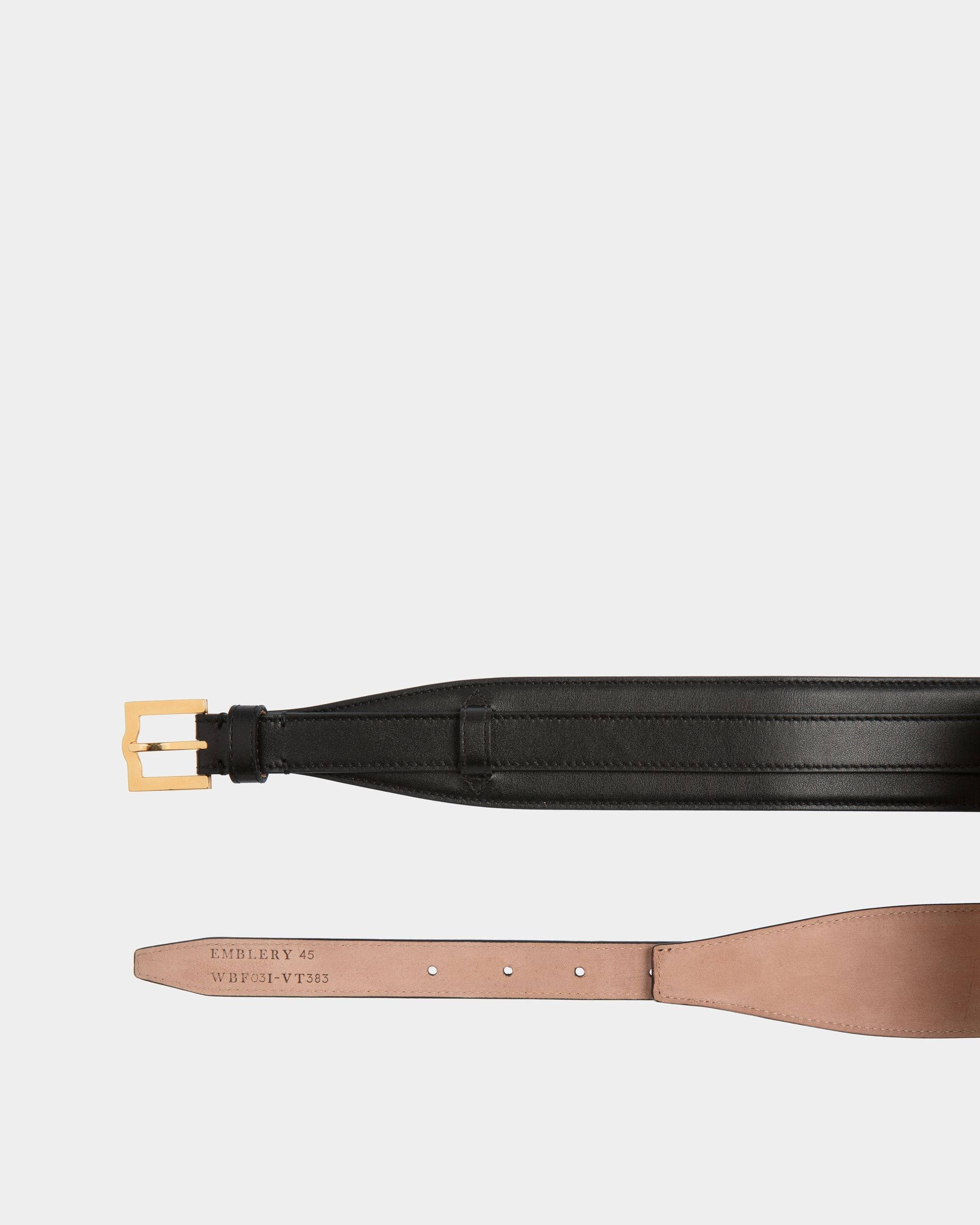 Bally Global - Ceinture Emblem 45 mm En Cuir Noir - Noir