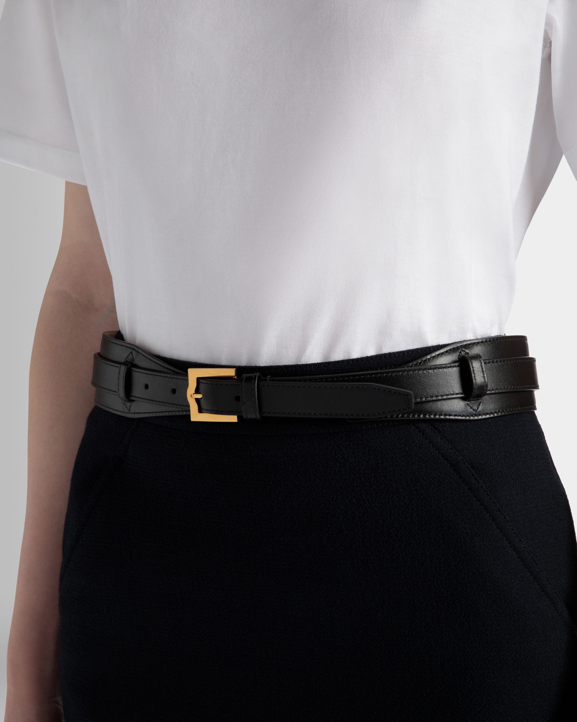 Bally Global - Ceinture Emblem 45 mm En Cuir Noir - Noir