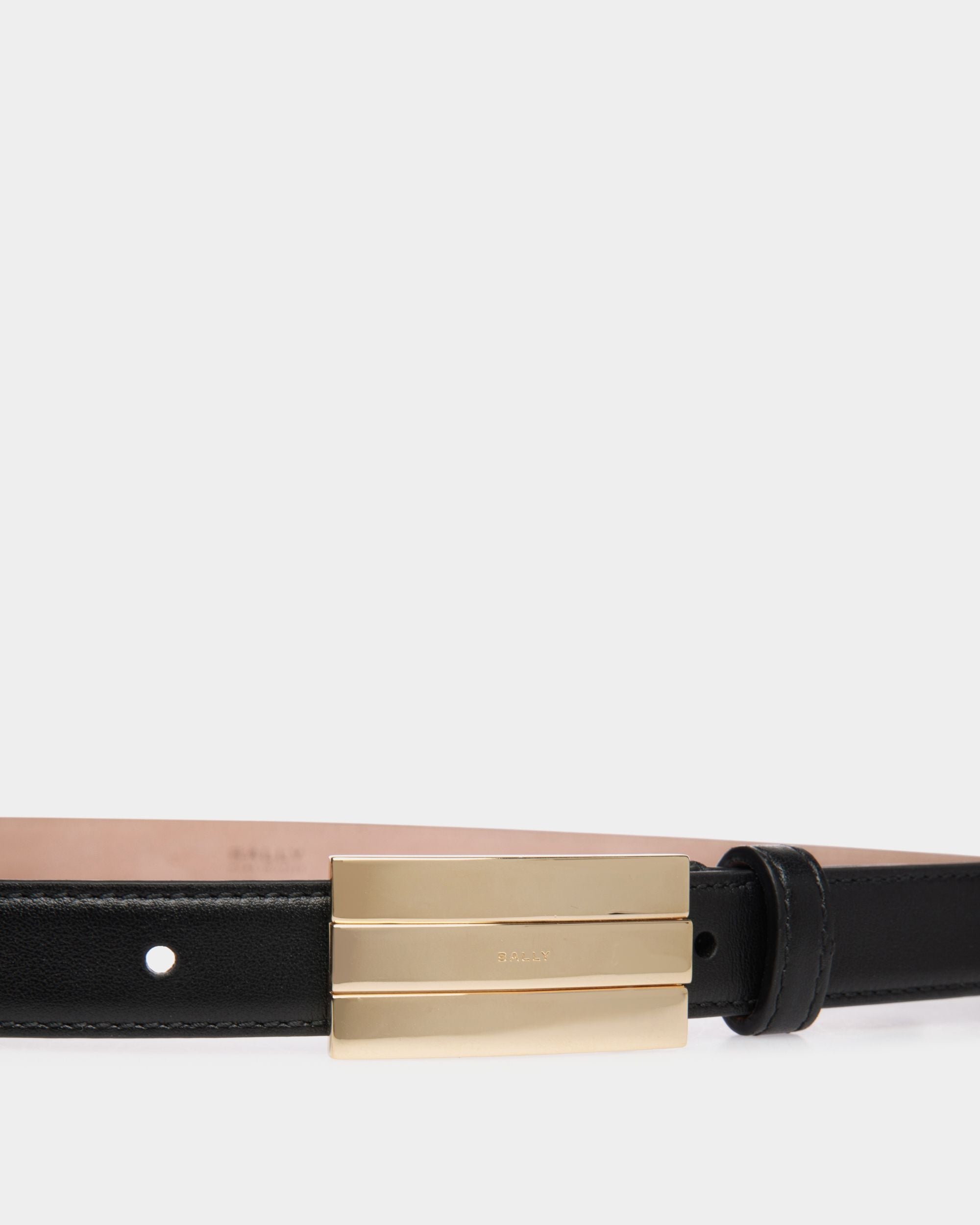 Bally Global - Cinturón Ollam 20 Mm De Piel Negra - Negro