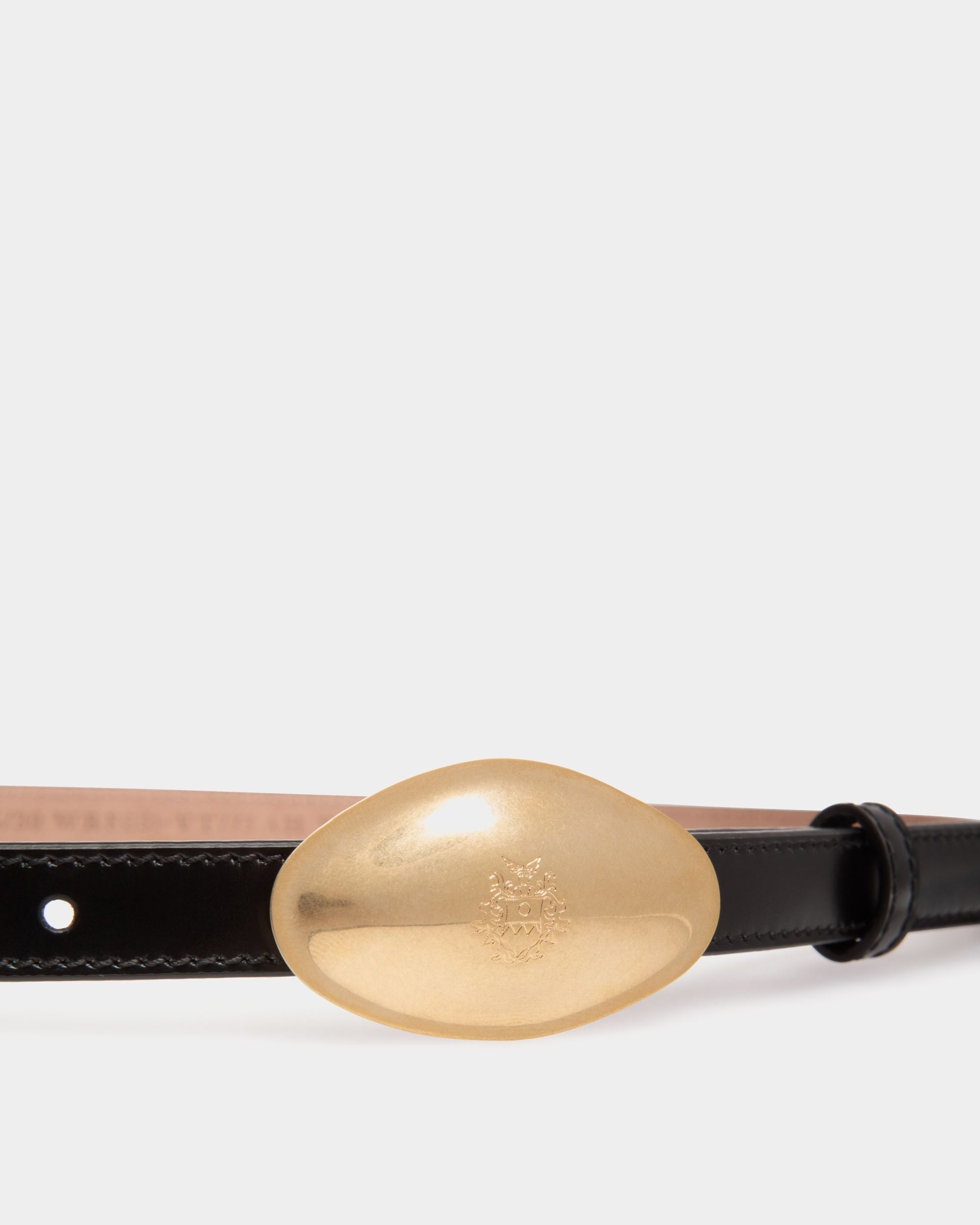Bally Global - Cinturón Swissness De 15 Mm De Piel Cepillada Negra - Negro