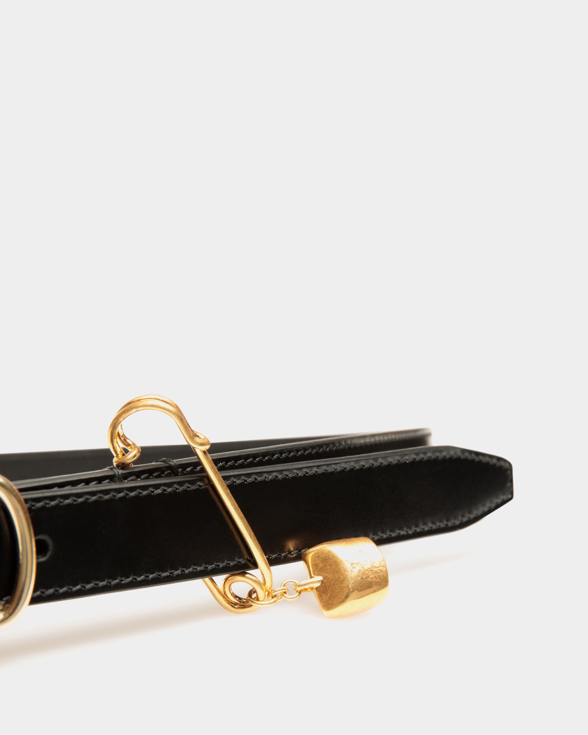 Bally Global - Ceinture Loto 20 mm En Cuir Brossé Noir - Noir
