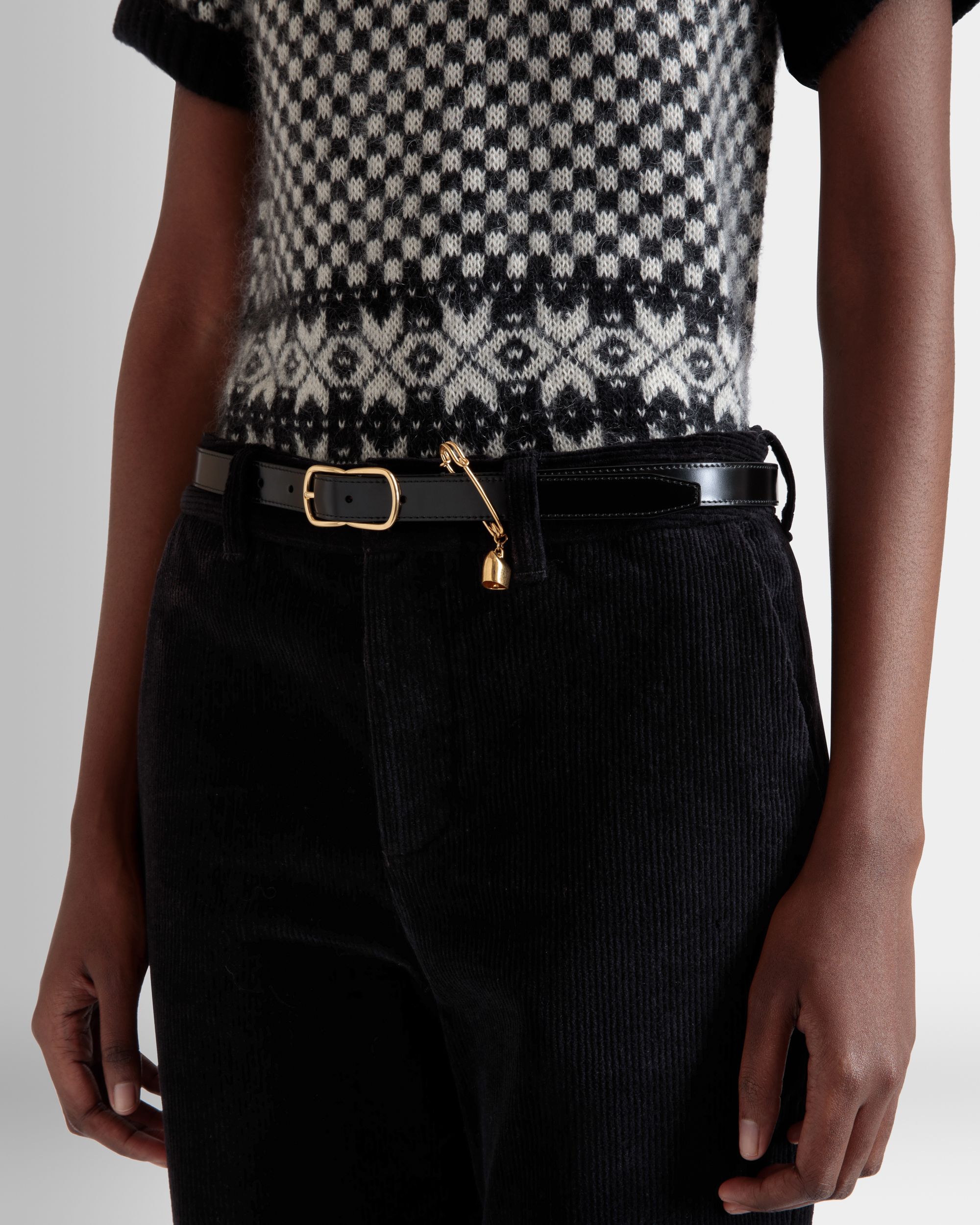Bally Global - Ceinture Loto 20 mm En Cuir Brossé Noir - Noir