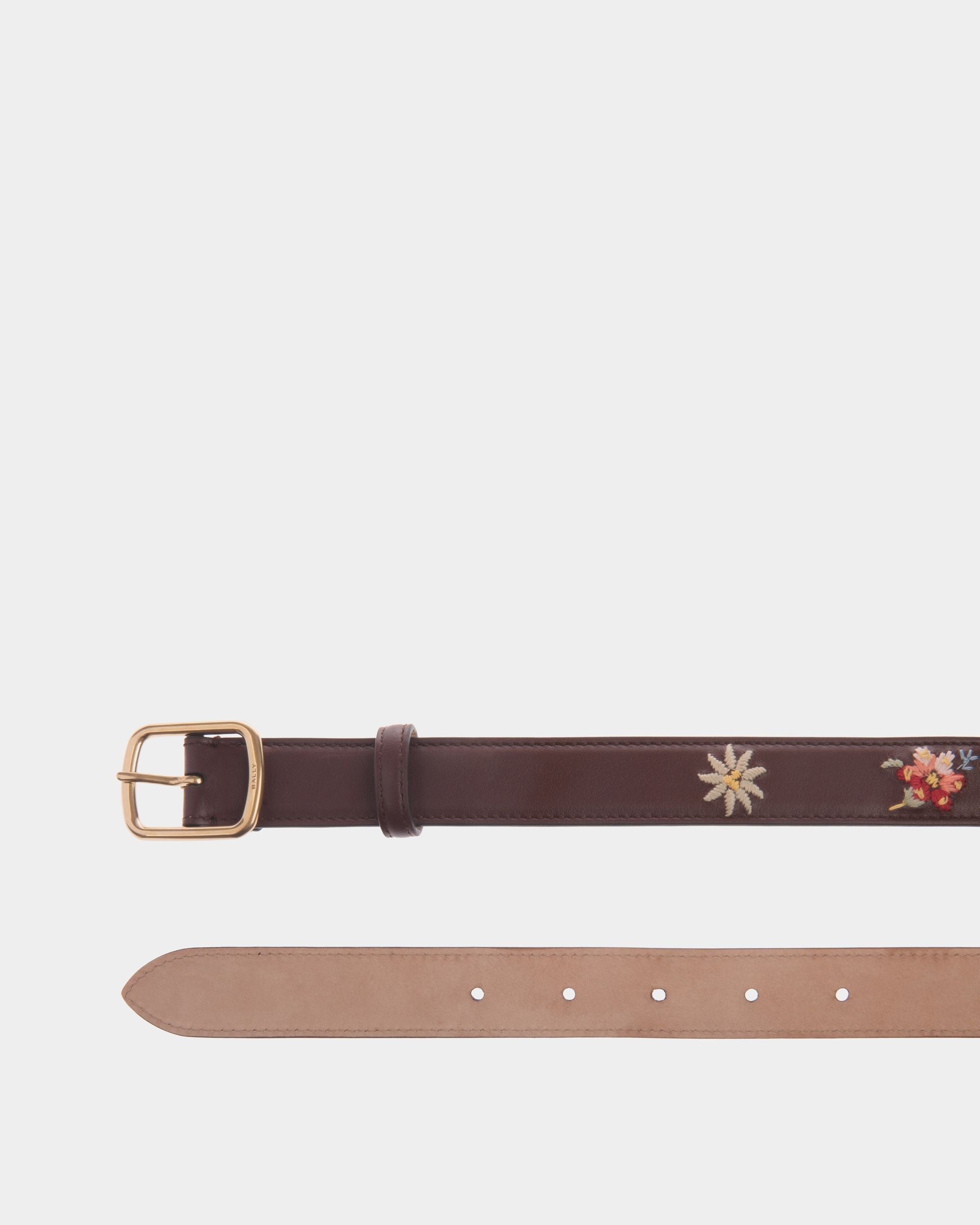 Bally Global - Ceinture 25 Mm De La Capsule D’hiver En Cuir Châtain - Marron