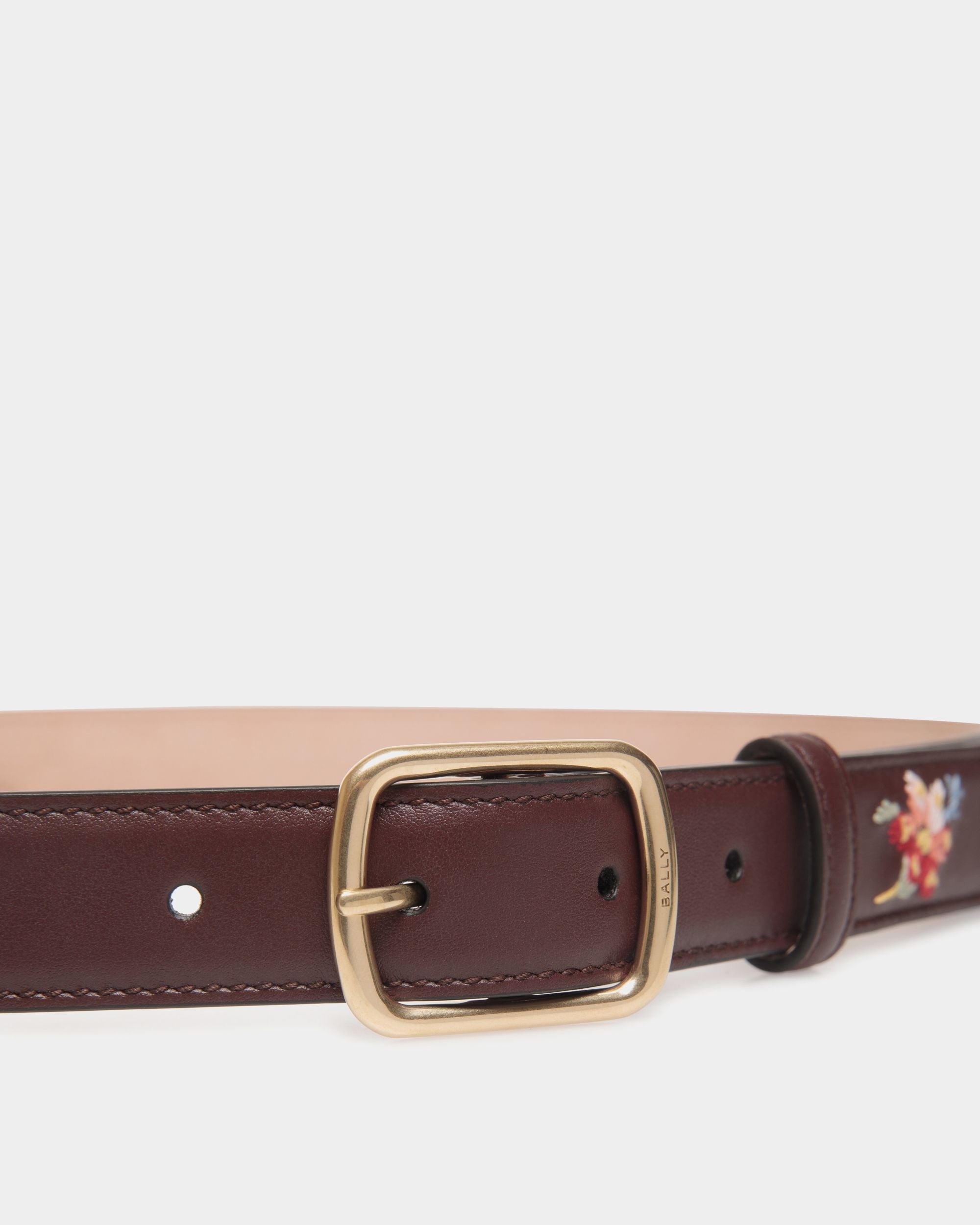 Bally Global - Ceinture 25 Mm De La Capsule D’hiver En Cuir Châtain - Marron