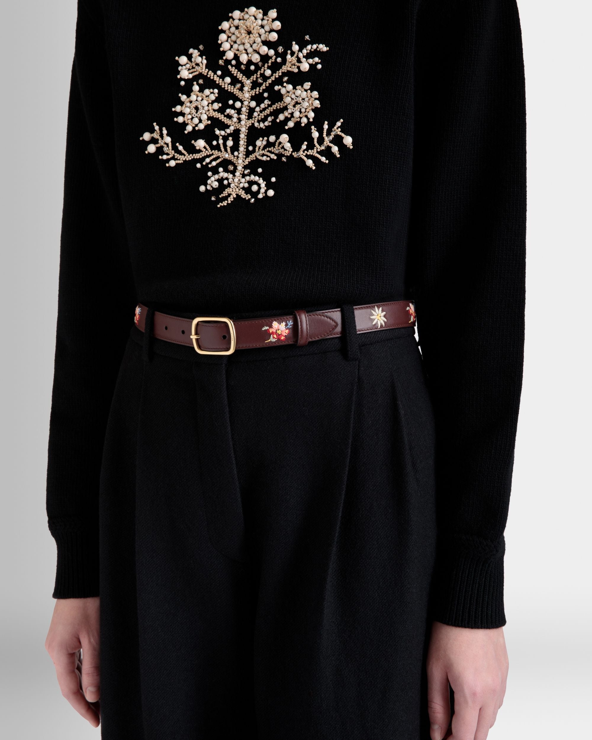 Bally Global - Ceinture 25 Mm De La Capsule D’hiver En Cuir Châtain - Marron