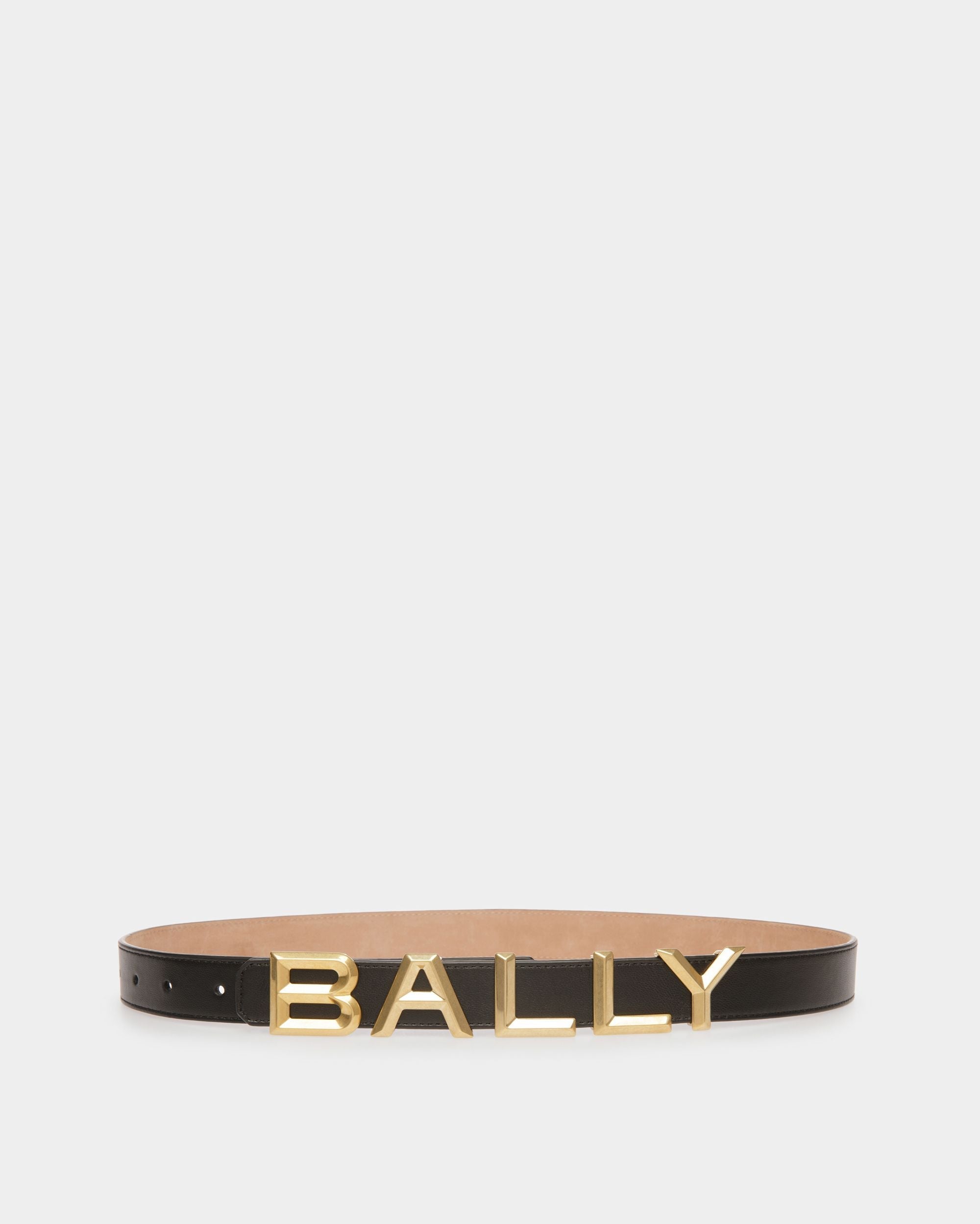 Bally Global - Logomania 25 mm Reversible Belt In Black Leather - Black