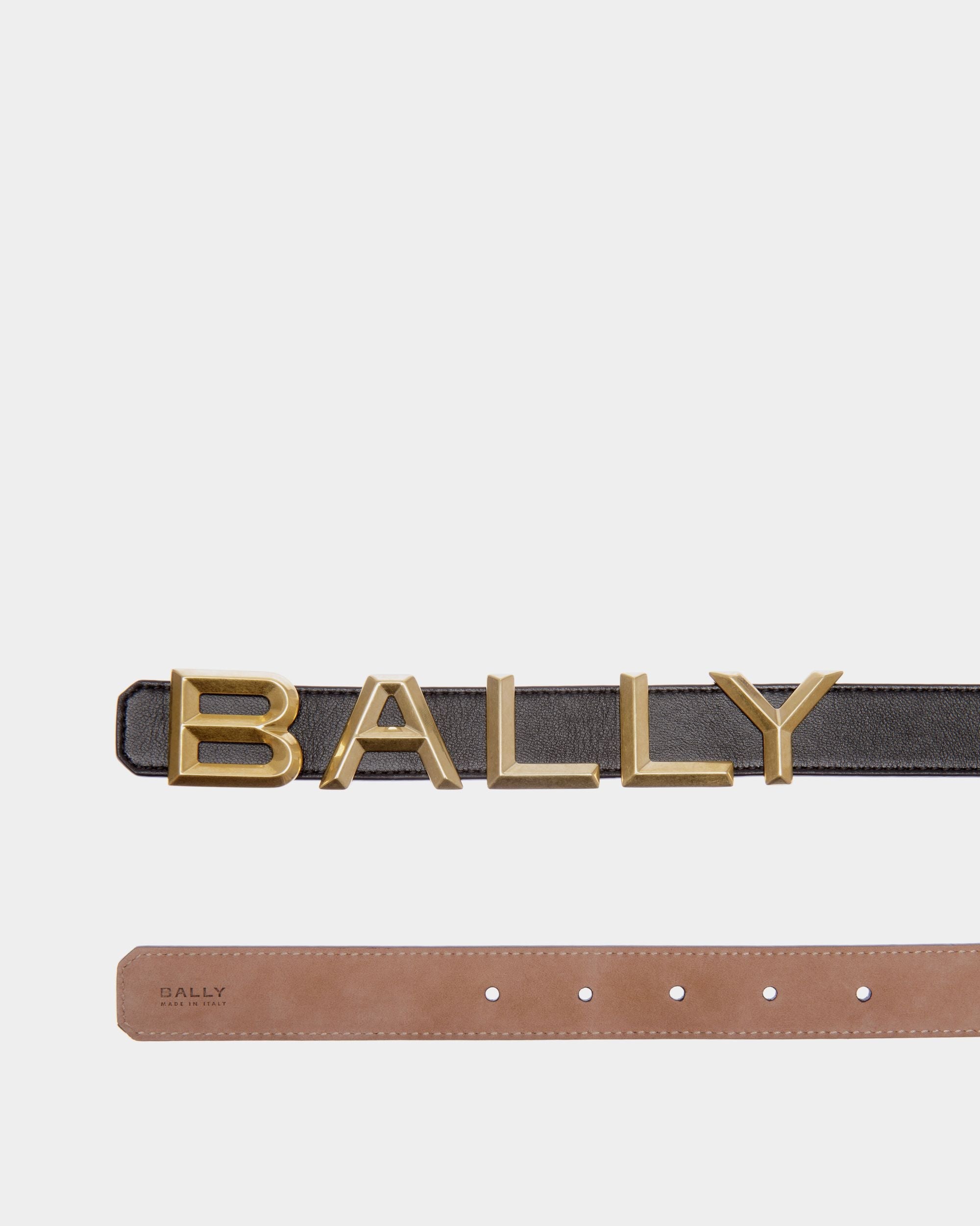 Bally Global - Logomania 25 mm Reversible Belt In Black Leather - Black
