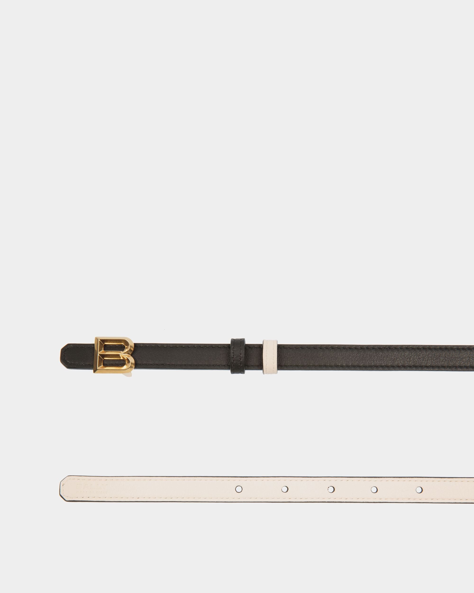 Bally Global - B Bold 15mm Reversible Belt In Black And White Leather - Multicolor