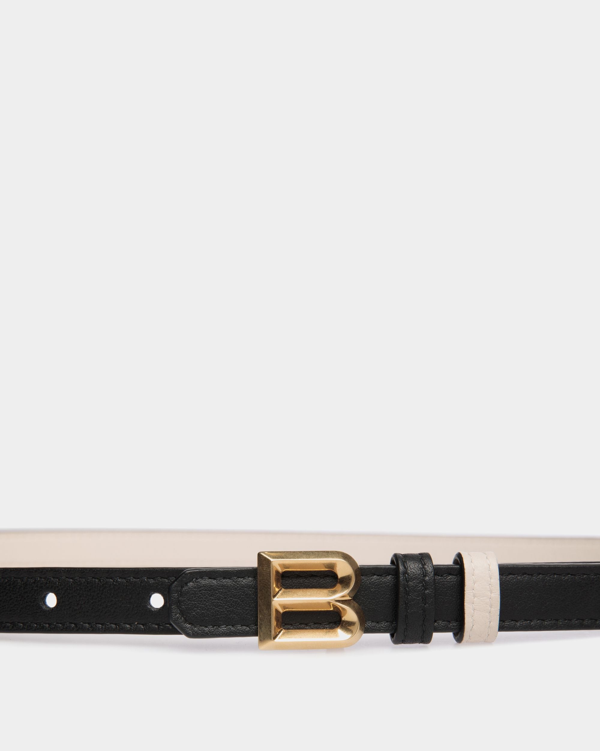 Bally Global - B Bold 15mm Reversible Belt In Black And White Leather - Multicolor