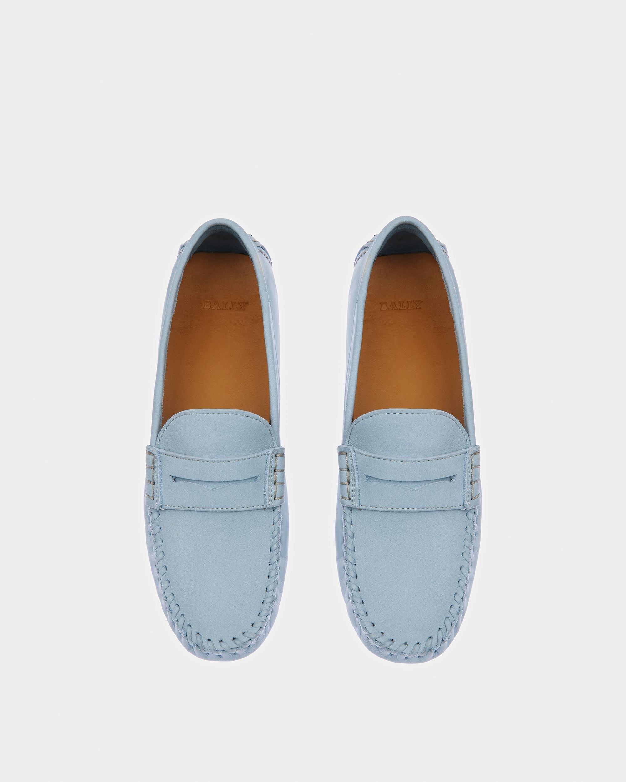 Bally Global - Lamby Zapatos Driver De Piel En Azul Claro - Azul