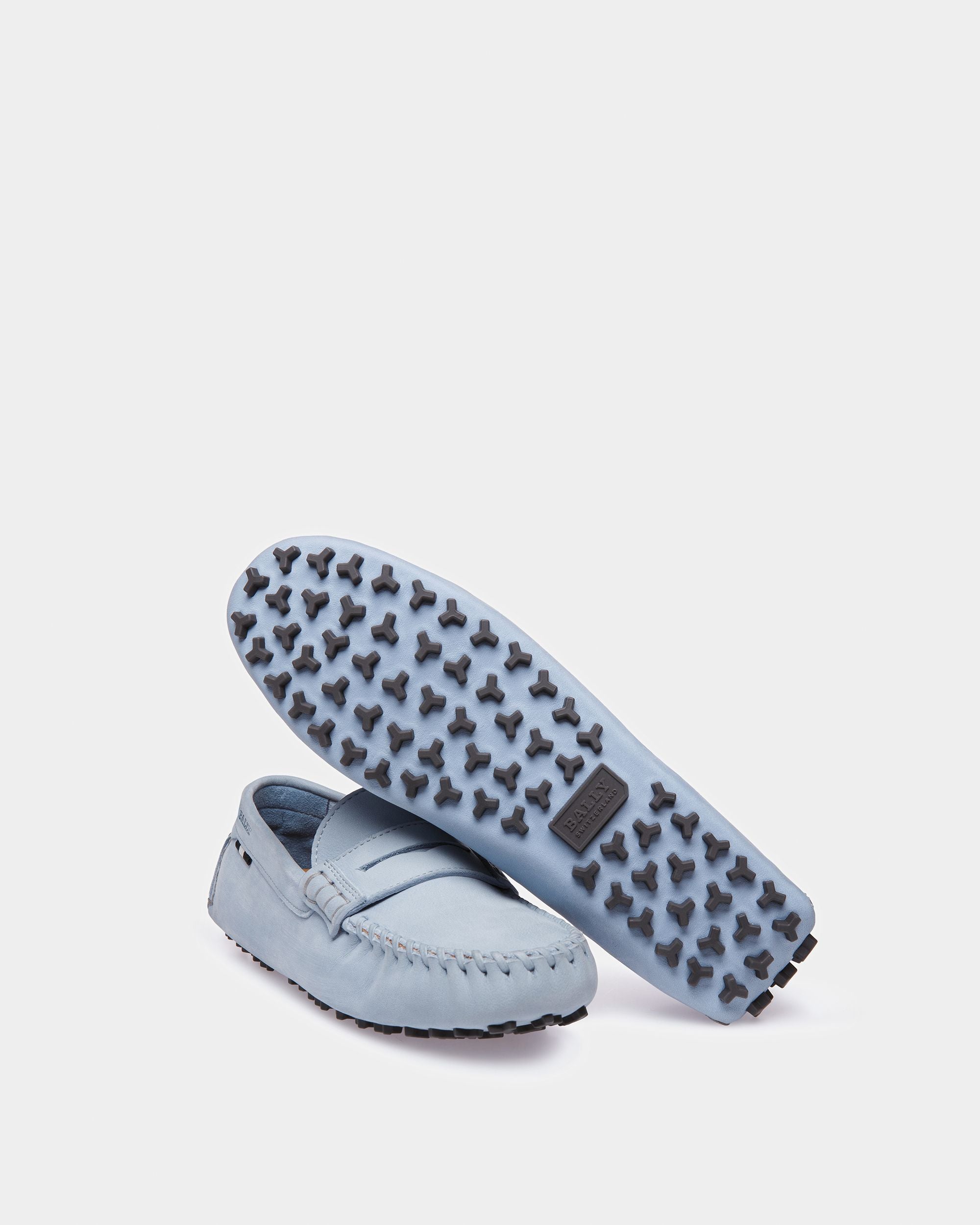 Bally Global - Lamby Zapatos Driver De Piel En Azul Claro - Azul