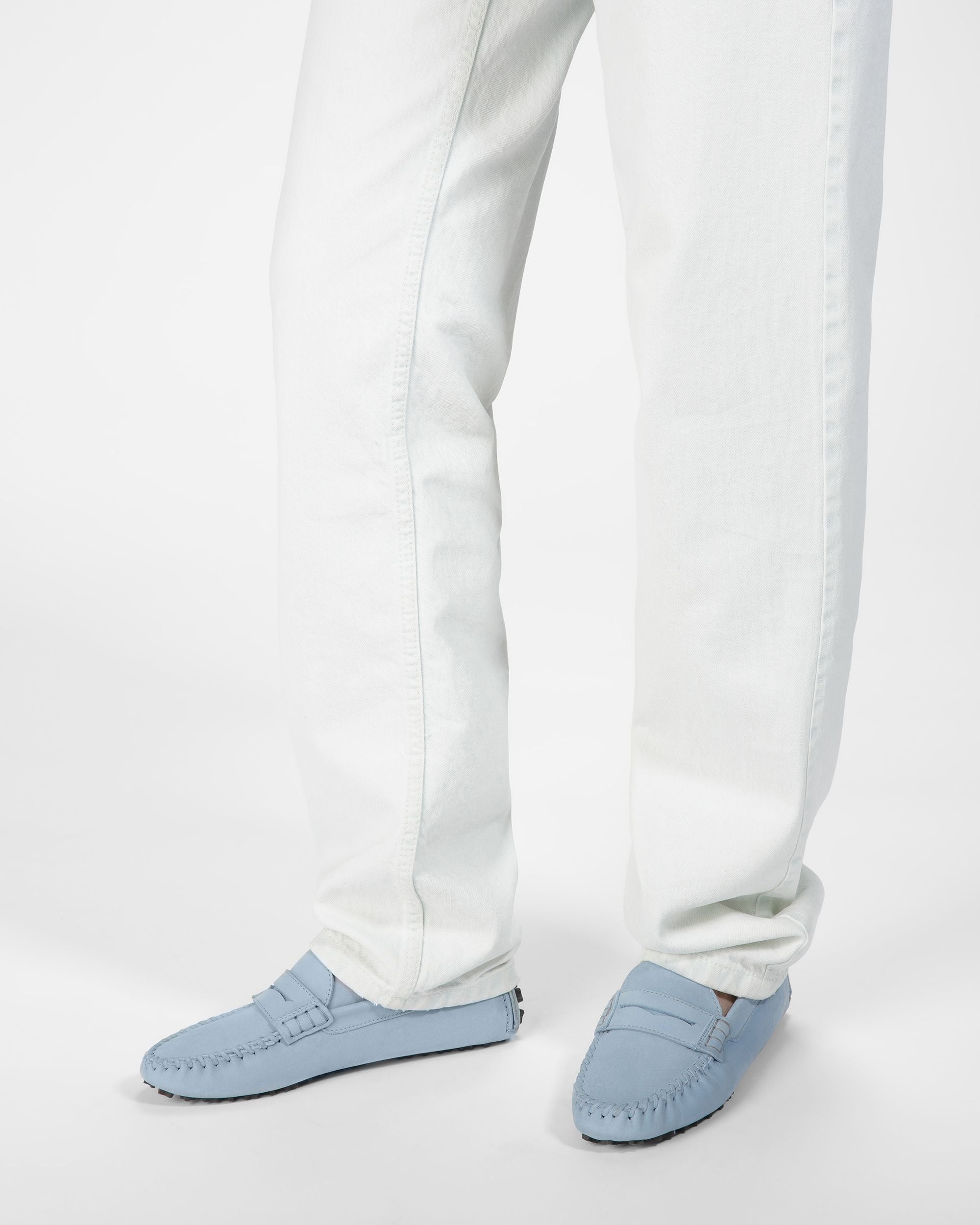 Bally Global - Lamby Zapatos Driver De Piel En Azul Claro - Azul