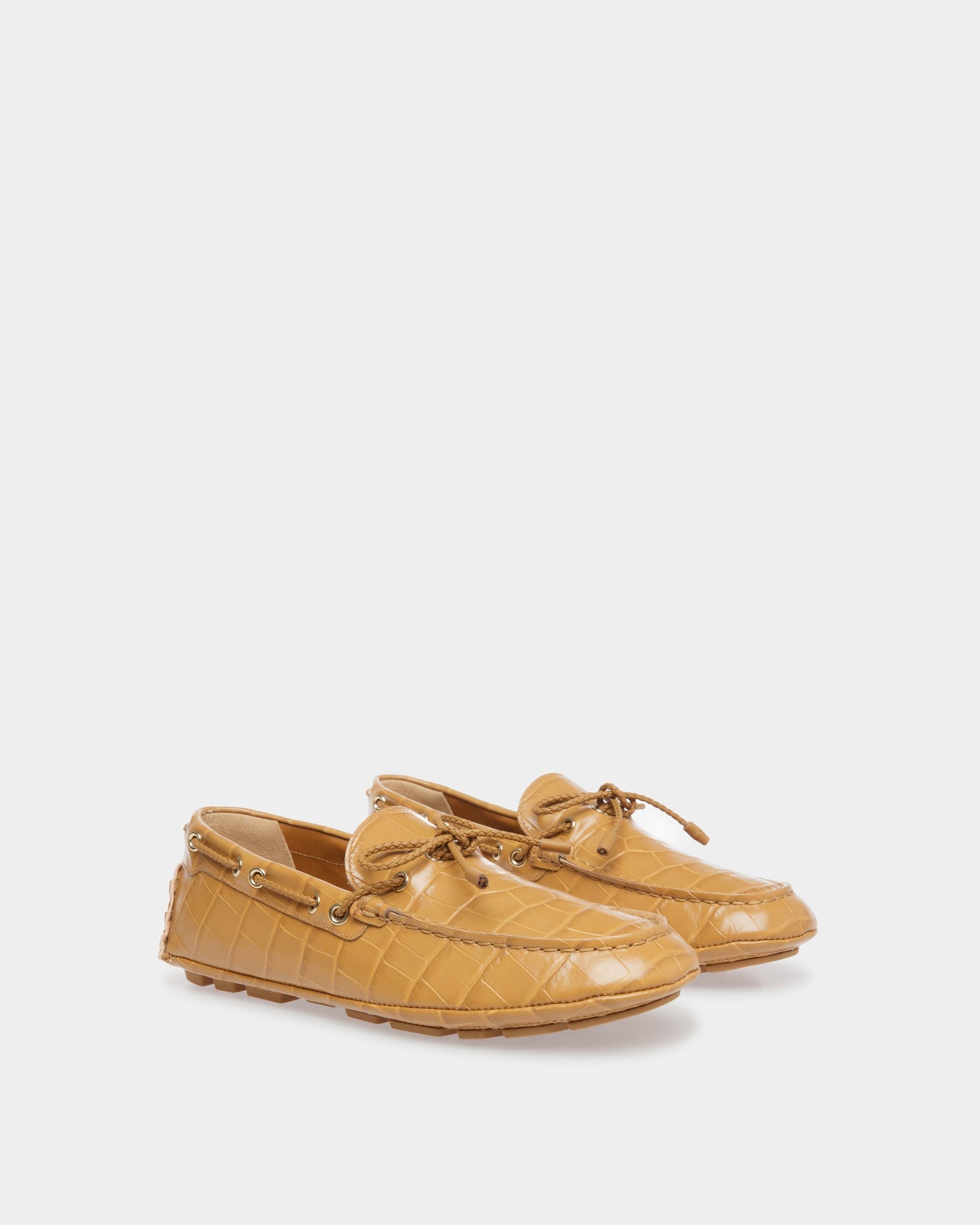 Bally Global - Zapatos Driver Kerbs De Piel Color Desierto - Marrón