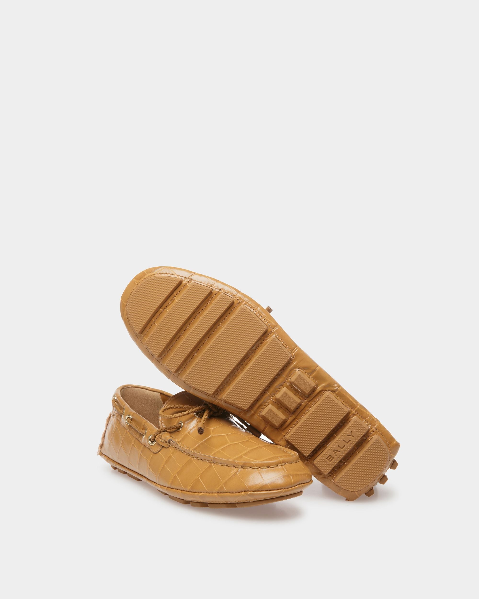 Bally Global - Zapatos Driver Kerbs De Piel Color Desierto - Marrón