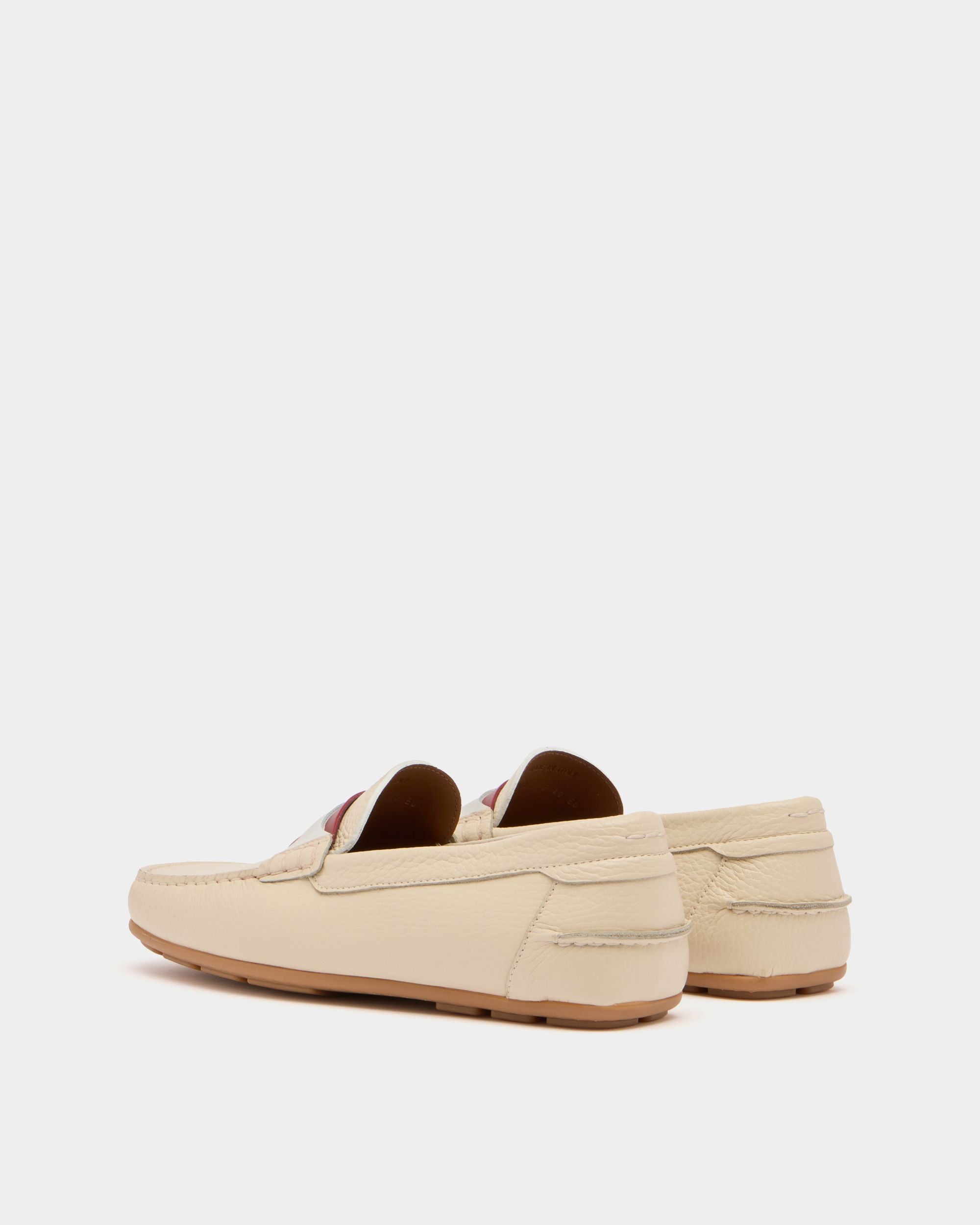 Bally Global - Clay Driver in White Grained Leather - White