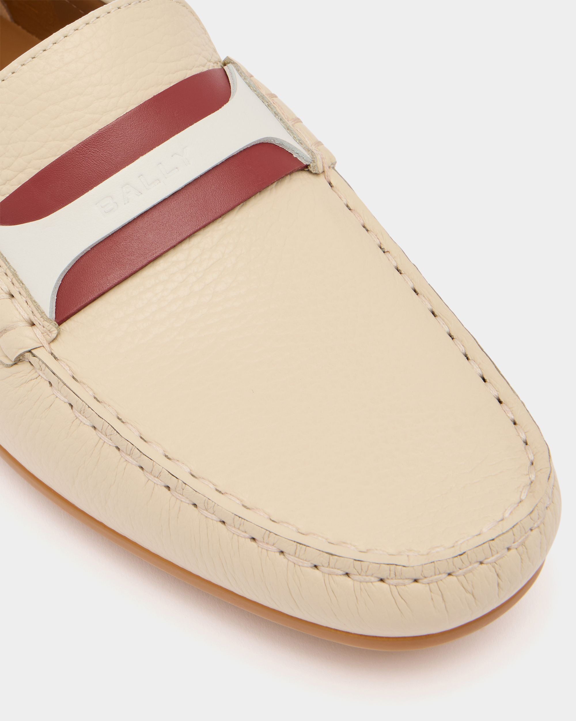 Bally Global - Clay Driver in White Grained Leather - White