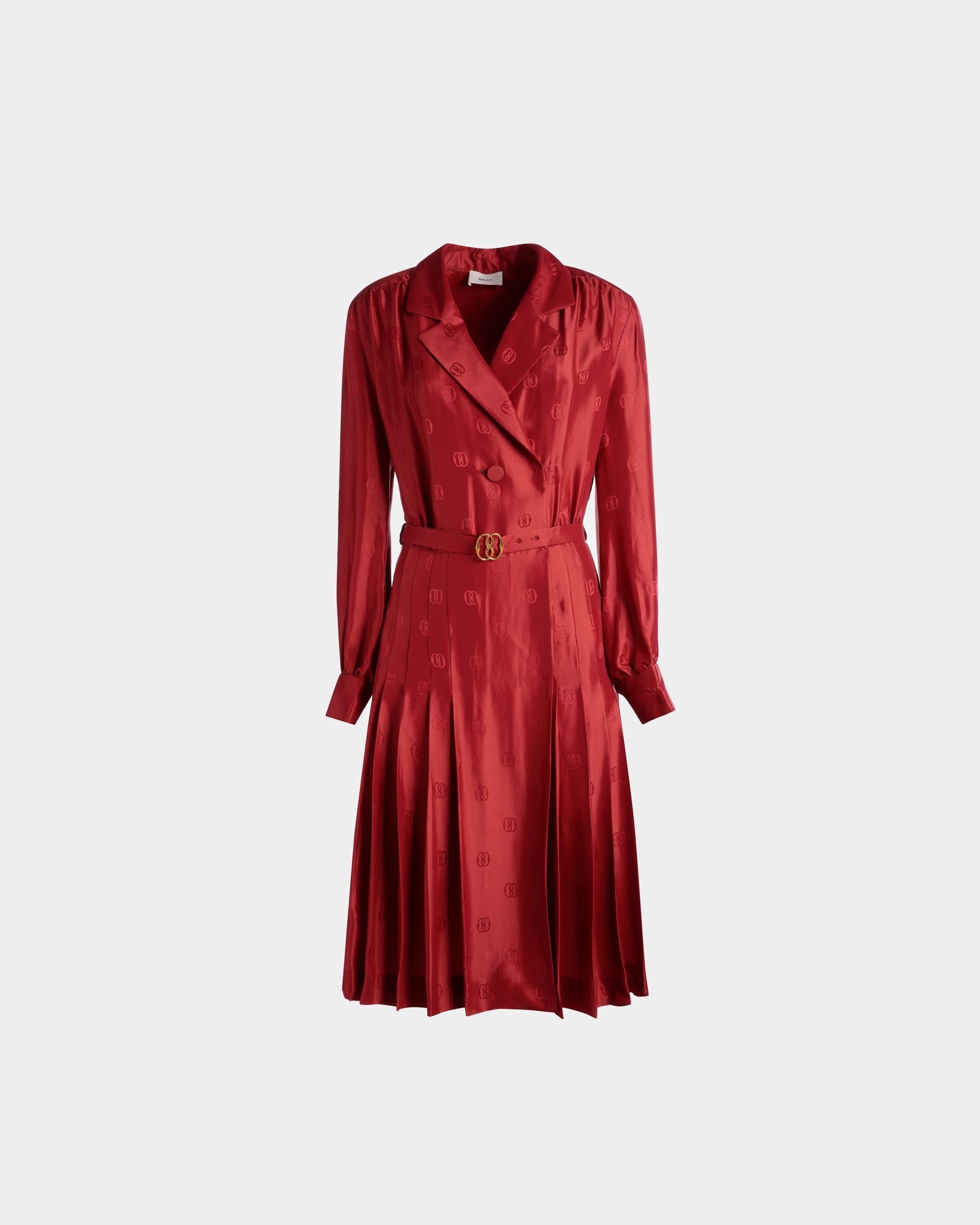 Bally Global - Robe avec ceinture Emblem En soie rubis profond - Rouge