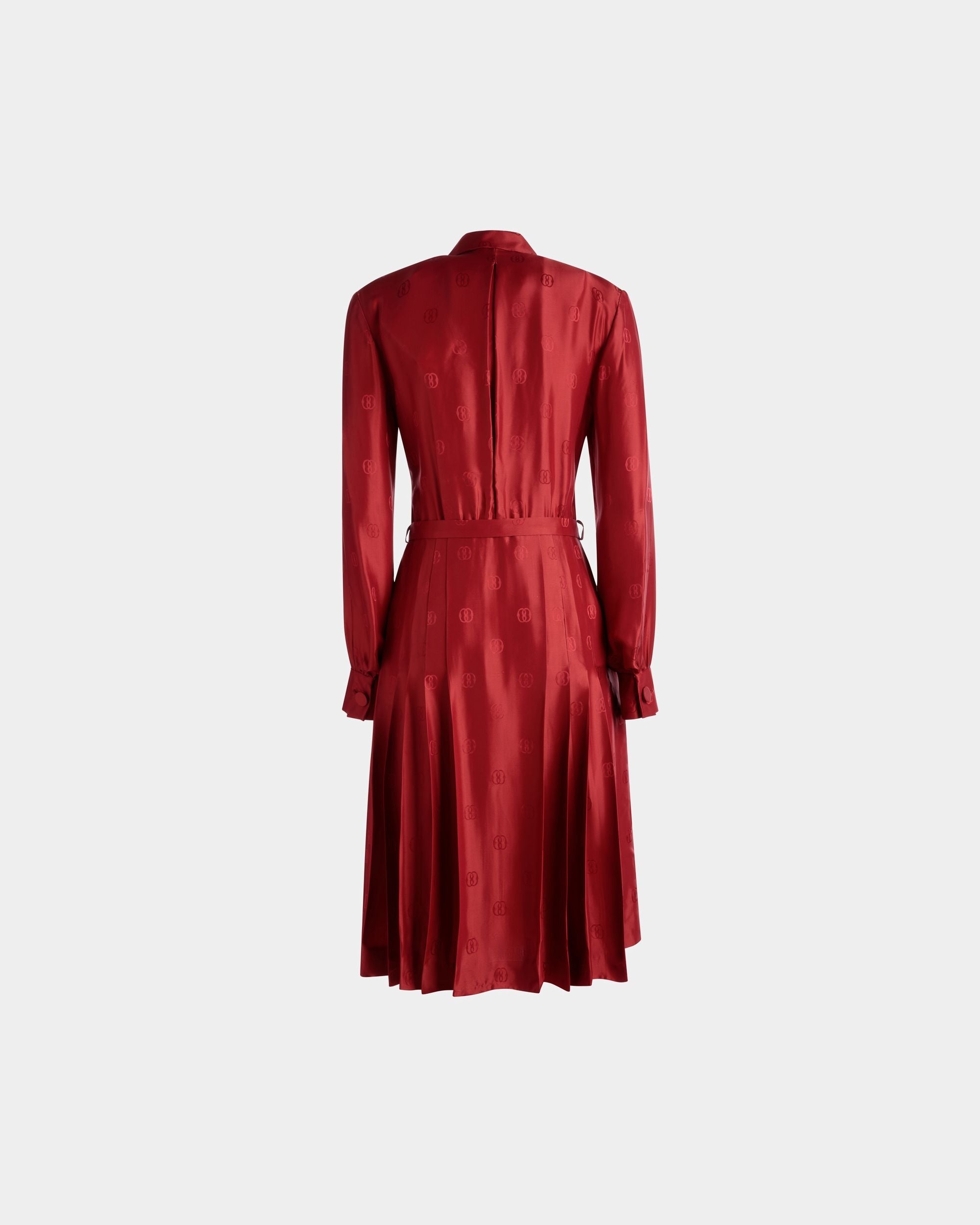 Bally Global - Robe avec ceinture Emblem En soie rubis profond - Rouge