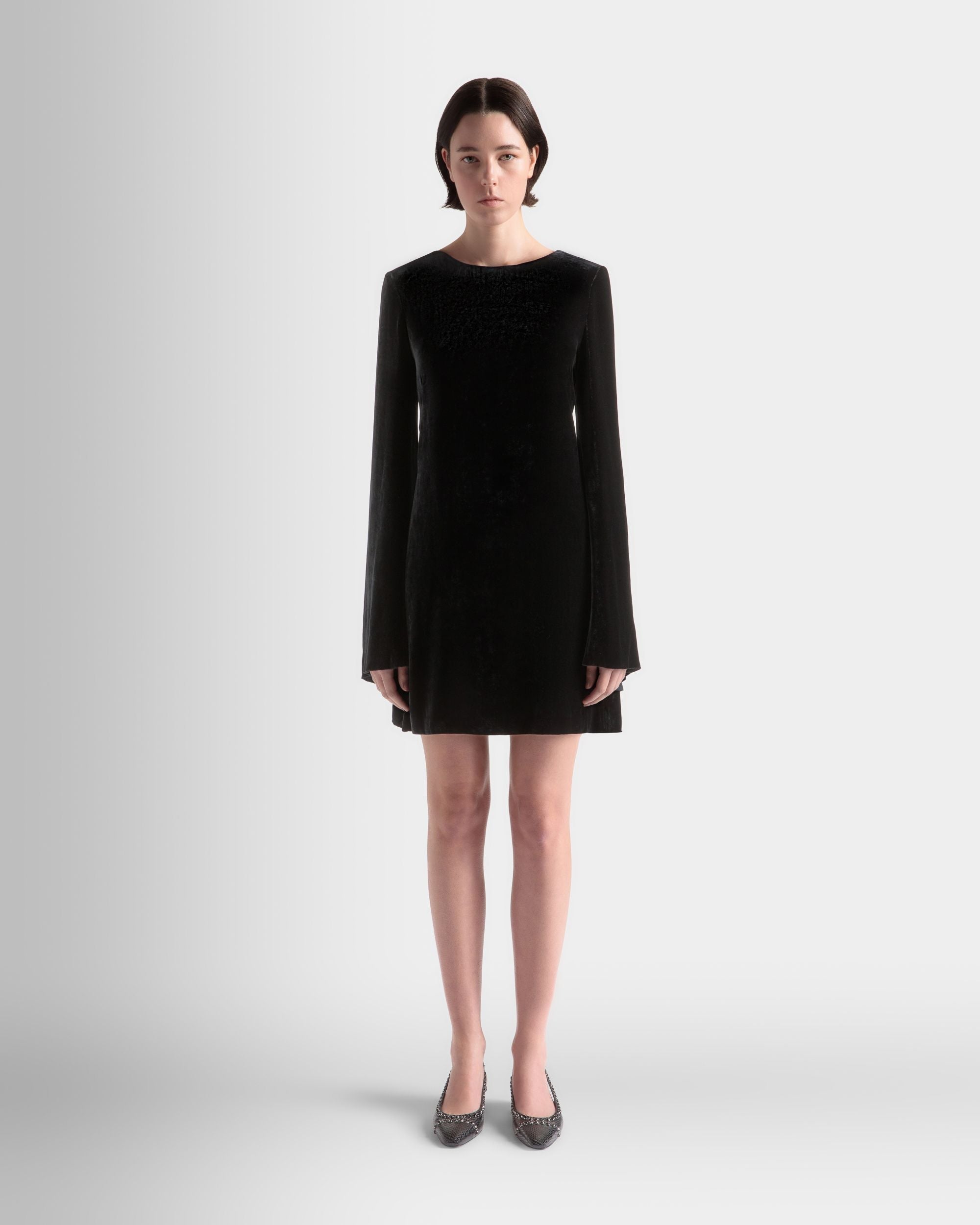 Bally Global - Mini Dress in Black Velvet - Black