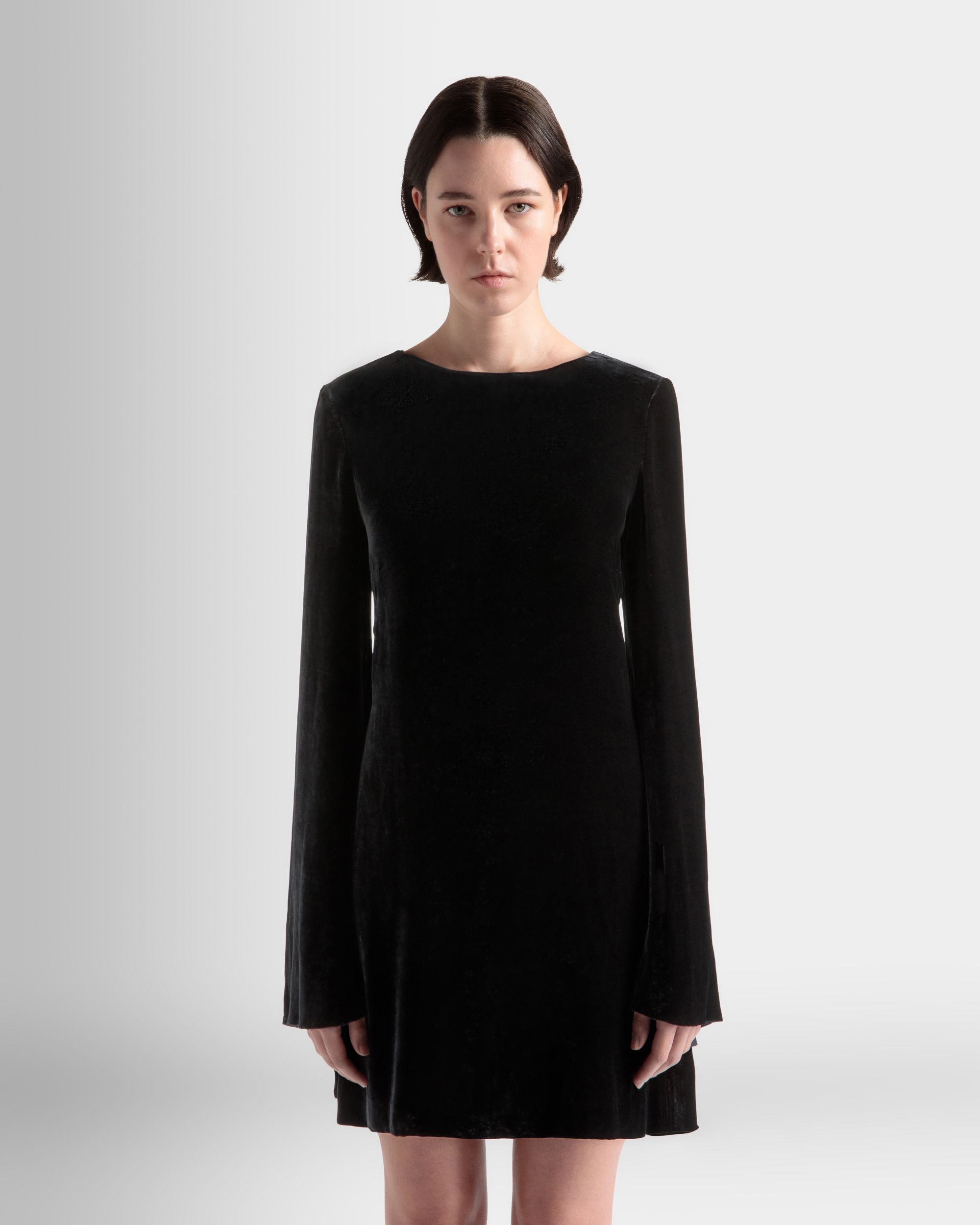 Bally Global - Mini Dress in Black Velvet - Black