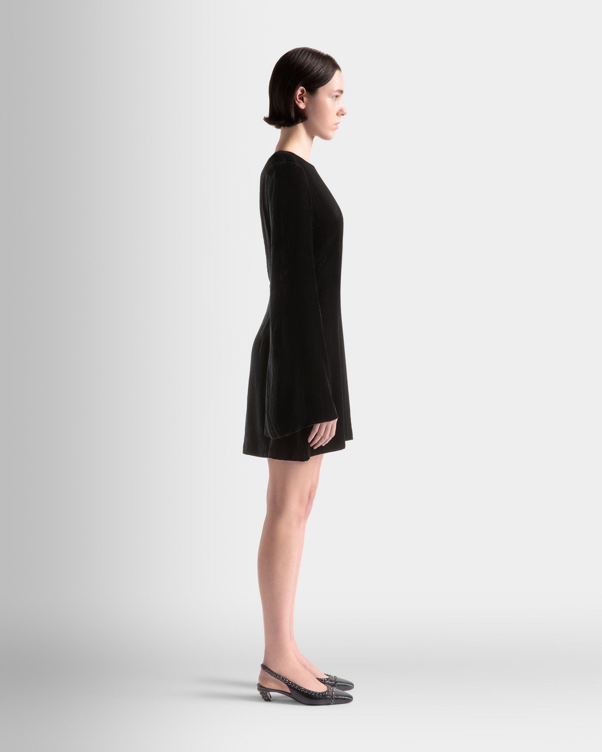 Bally Global - Mini Dress in Black Velvet - Black