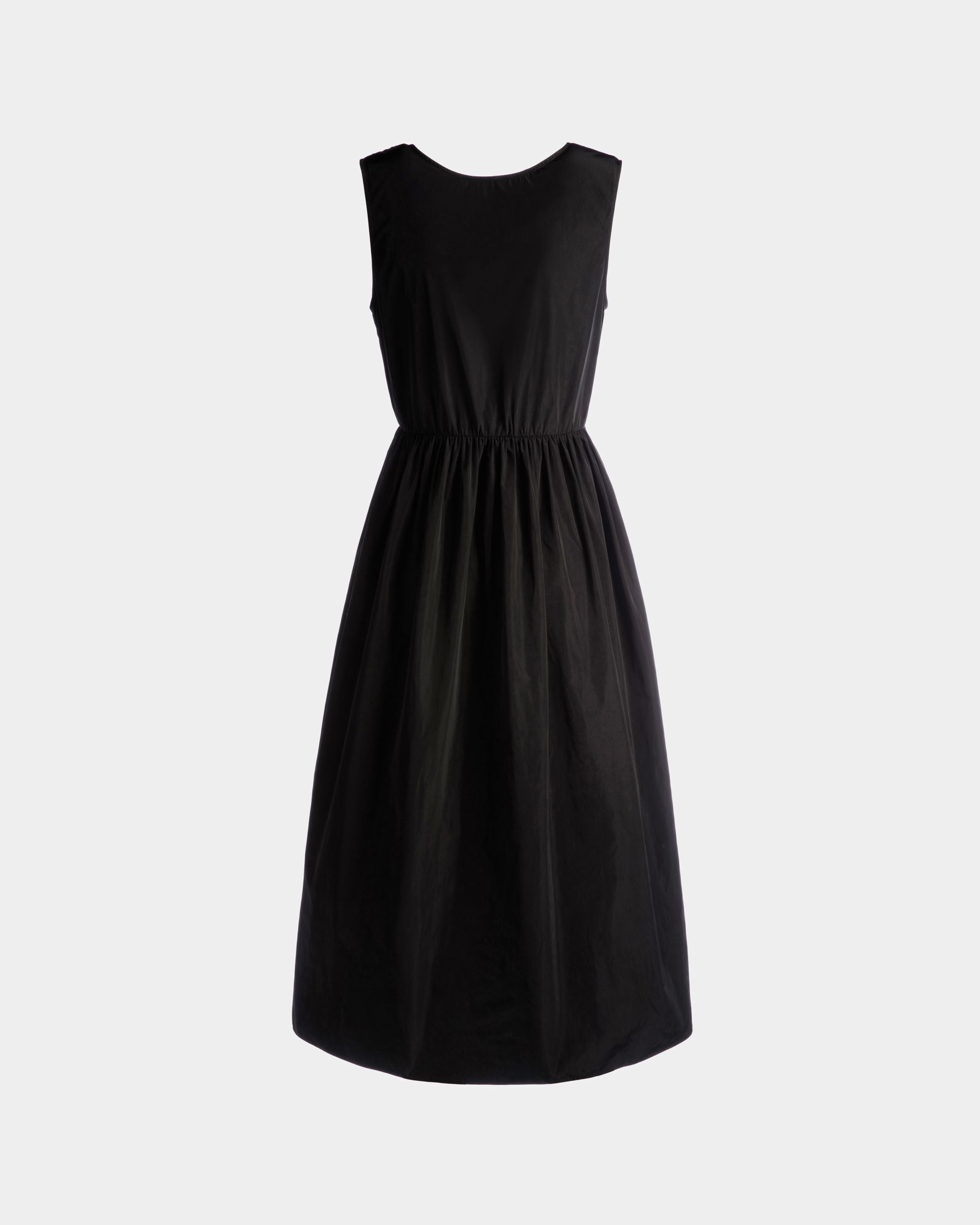 Bally Global - Robe Midi Sans Manches En Duchesse Technique Noire - Noir