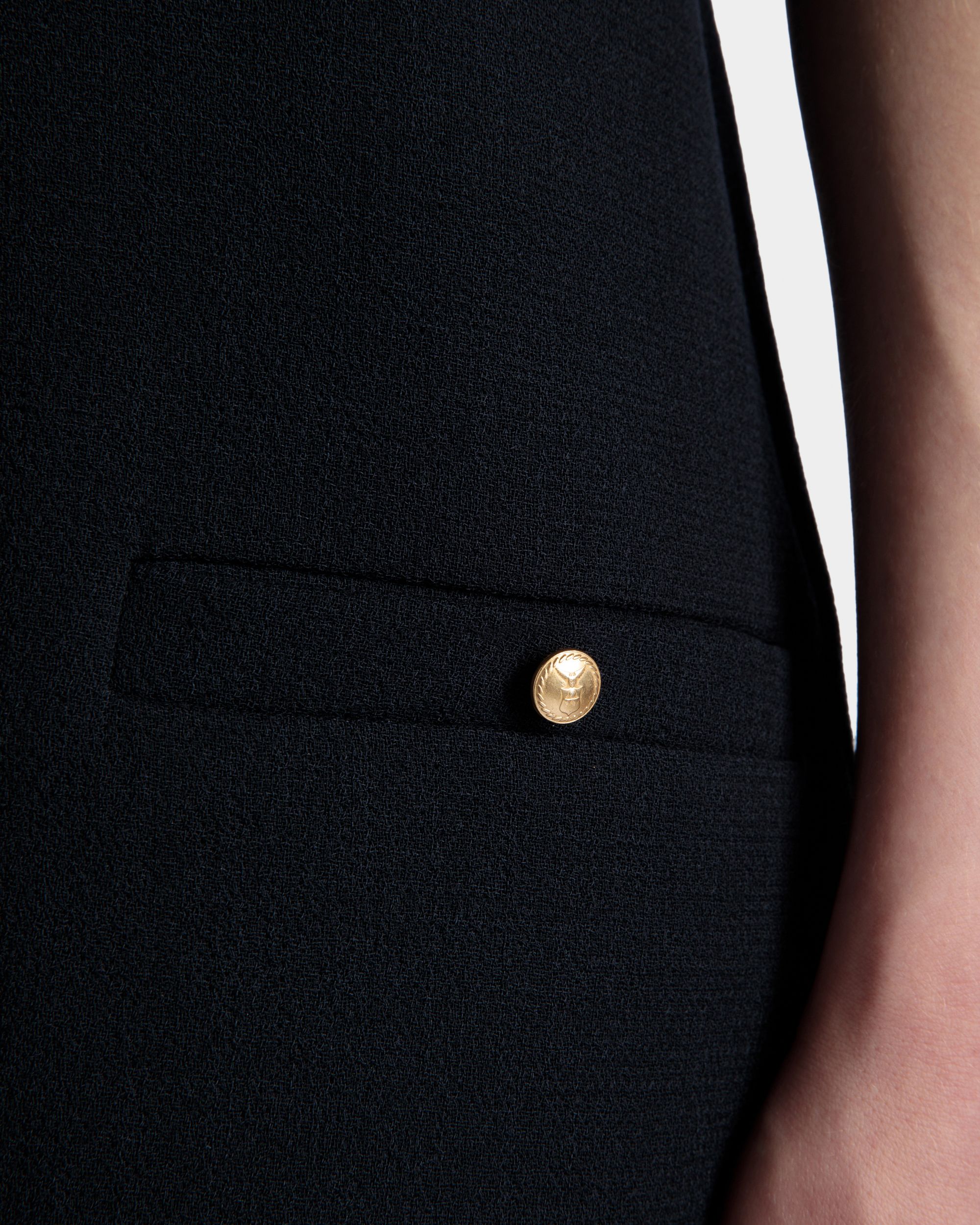 Bally Global - Mini Robe Évasée En Laine Navy Blue - Bleu