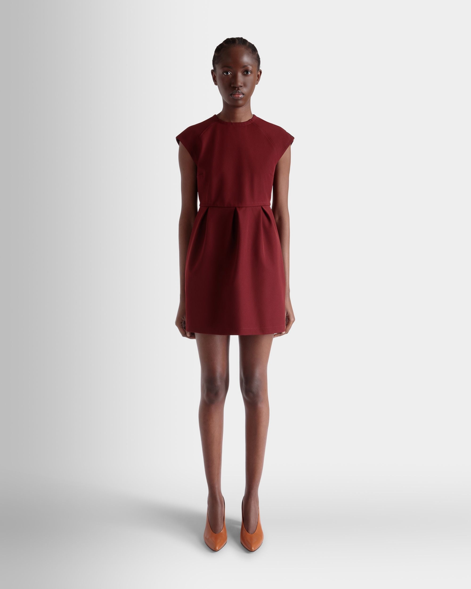 Bally Global - Mini Dress in Heritage Red Nylon Gabardine - Red