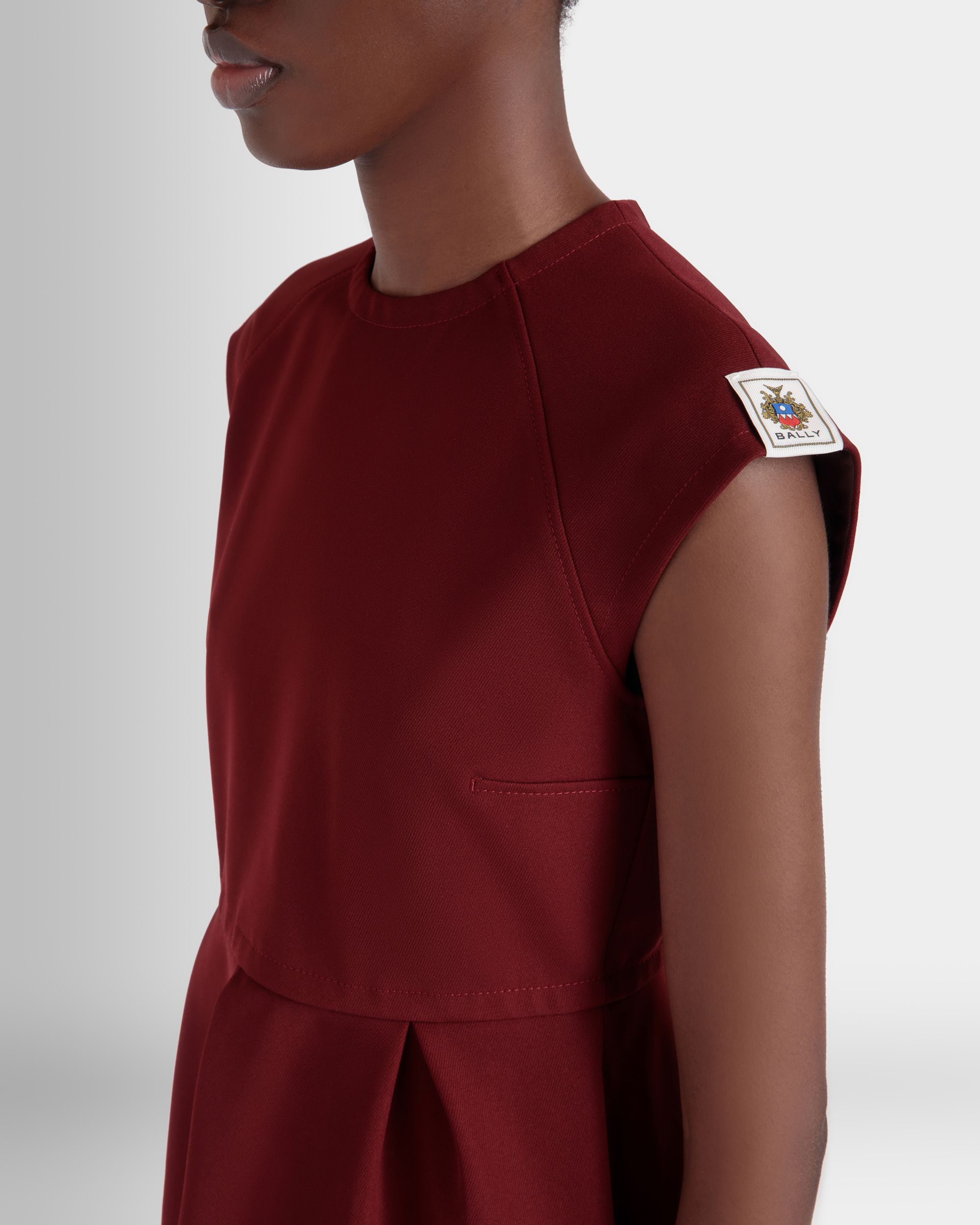 Bally Global - Mini Dress in Heritage Red Nylon Gabardine - Red