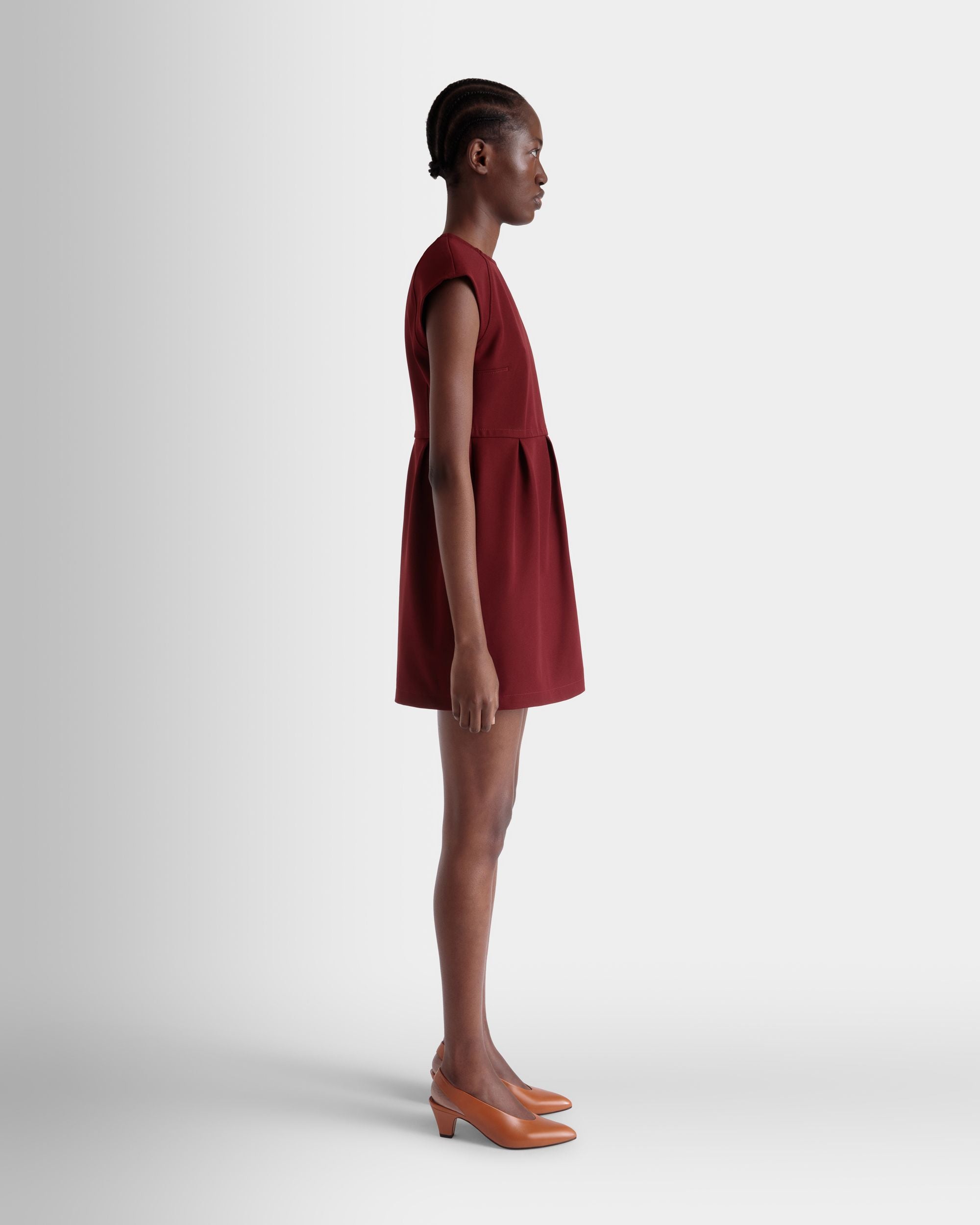 Bally Global - Mini Dress in Heritage Red Nylon Gabardine - Red