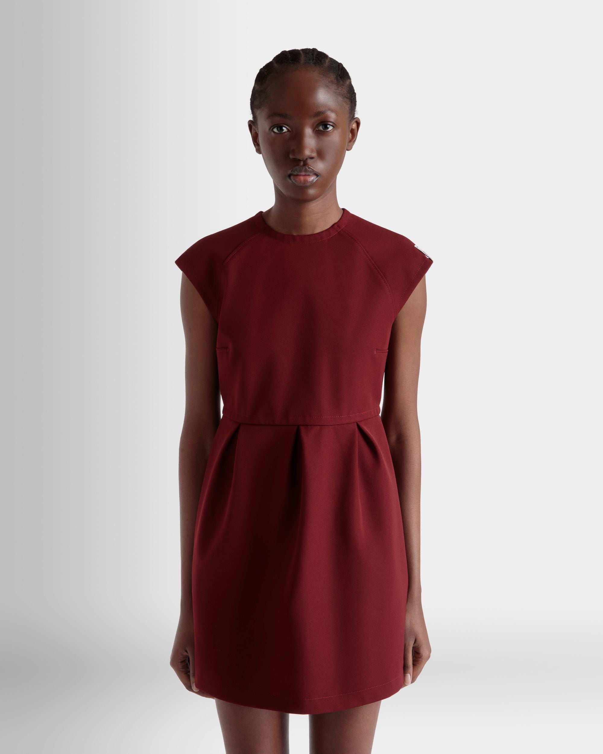 Bally Global - Mini Dress in Heritage Red Nylon Gabardine - Red