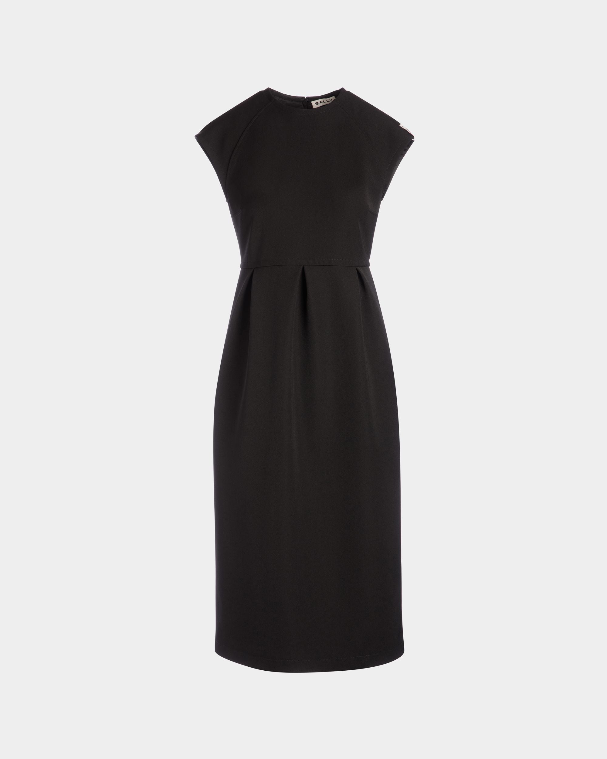 Bally Global - Midi Dress in Black Nylon Gabardine - Black