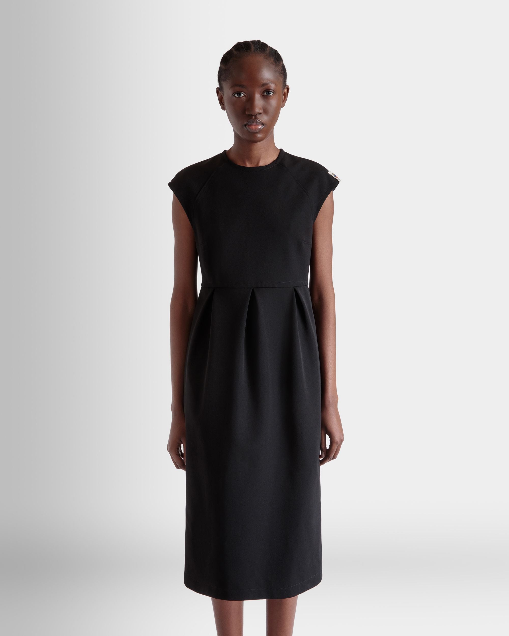 Bally Global - Midi Dress in Black Nylon Gabardine - Black