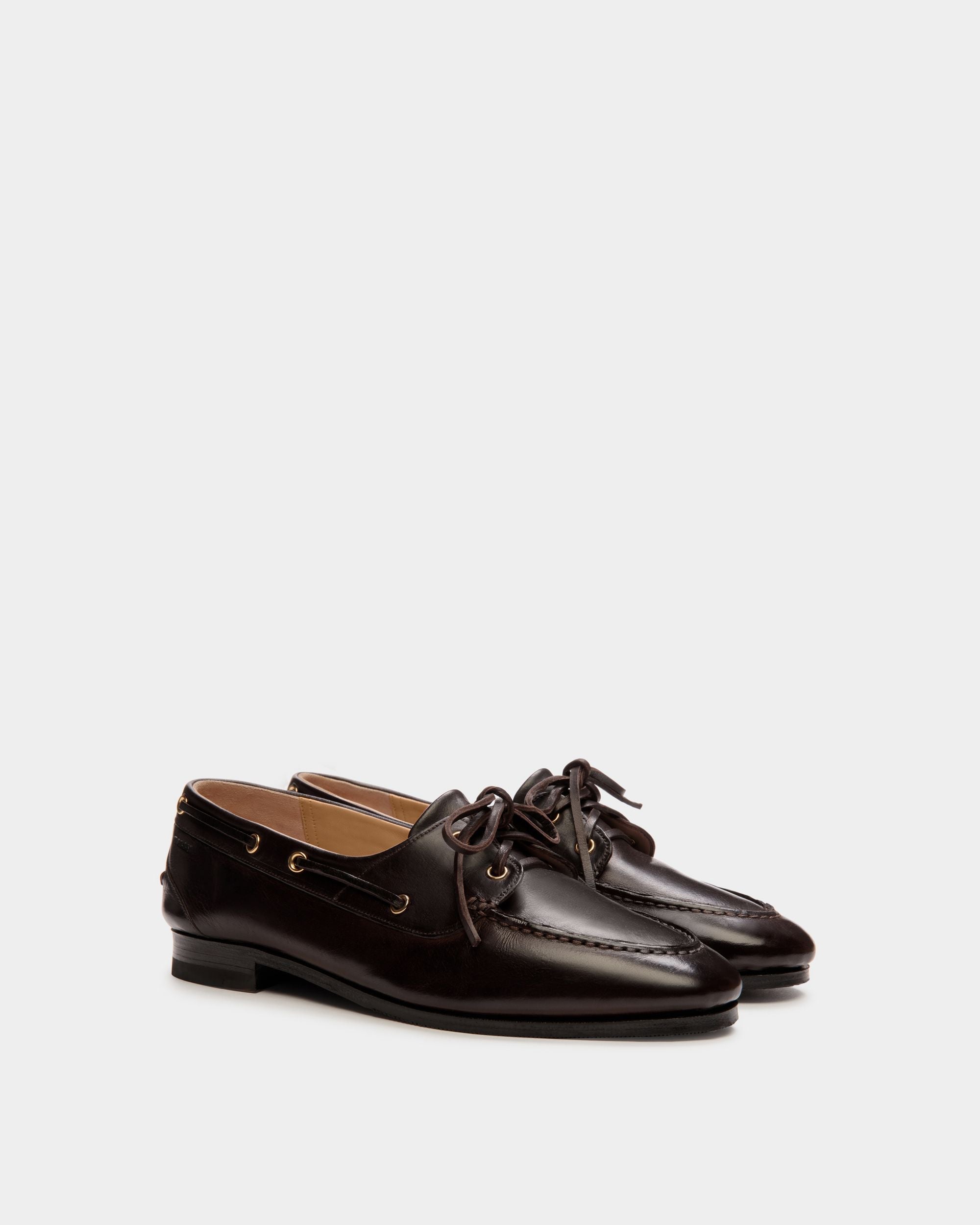 Bally Global - Mocasín Plume De Piel Marrón Oscuro - Marrón