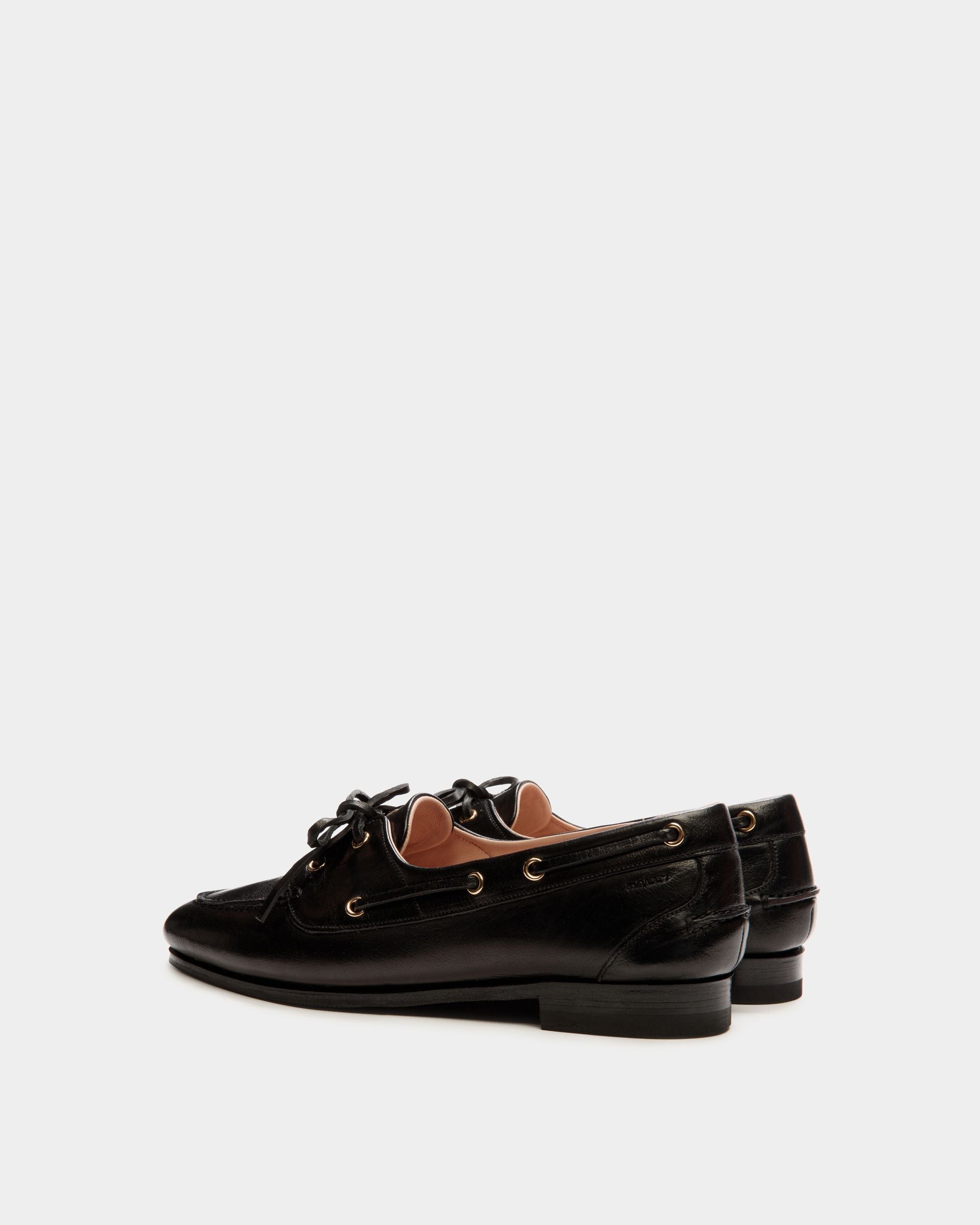 Bally Global - Mocasín Plume En Cuero Negro - Negro