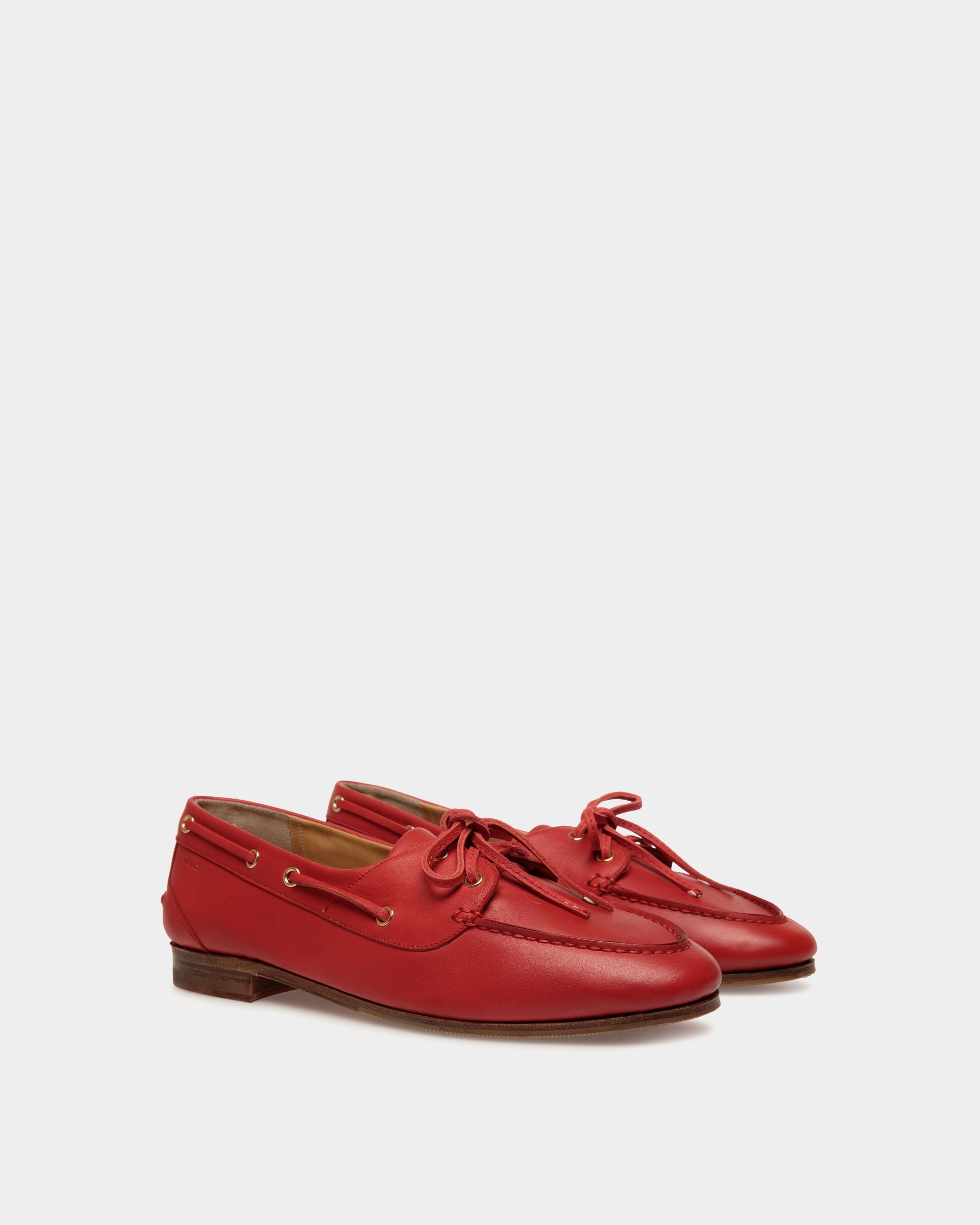 Bally Global - Plume Moccasin in Red Leather - Rouge