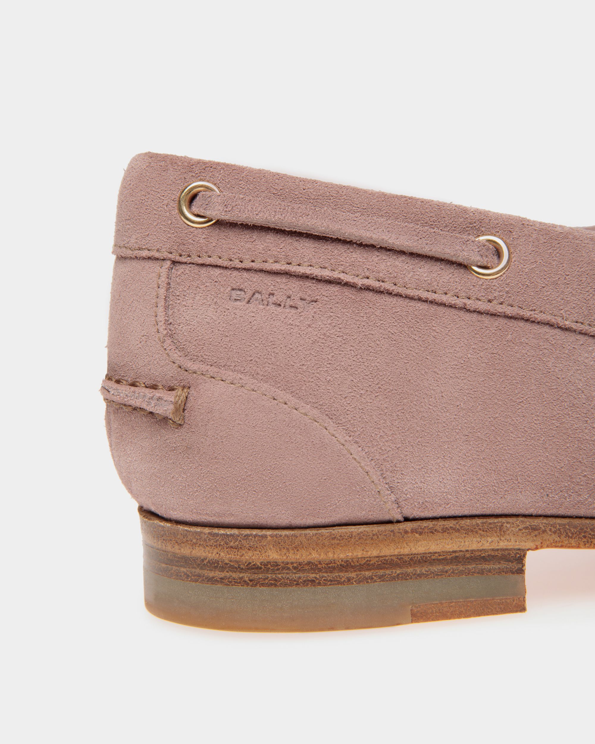 Bally Global - Plume Moccasin in Light Mauve Suede - Pink