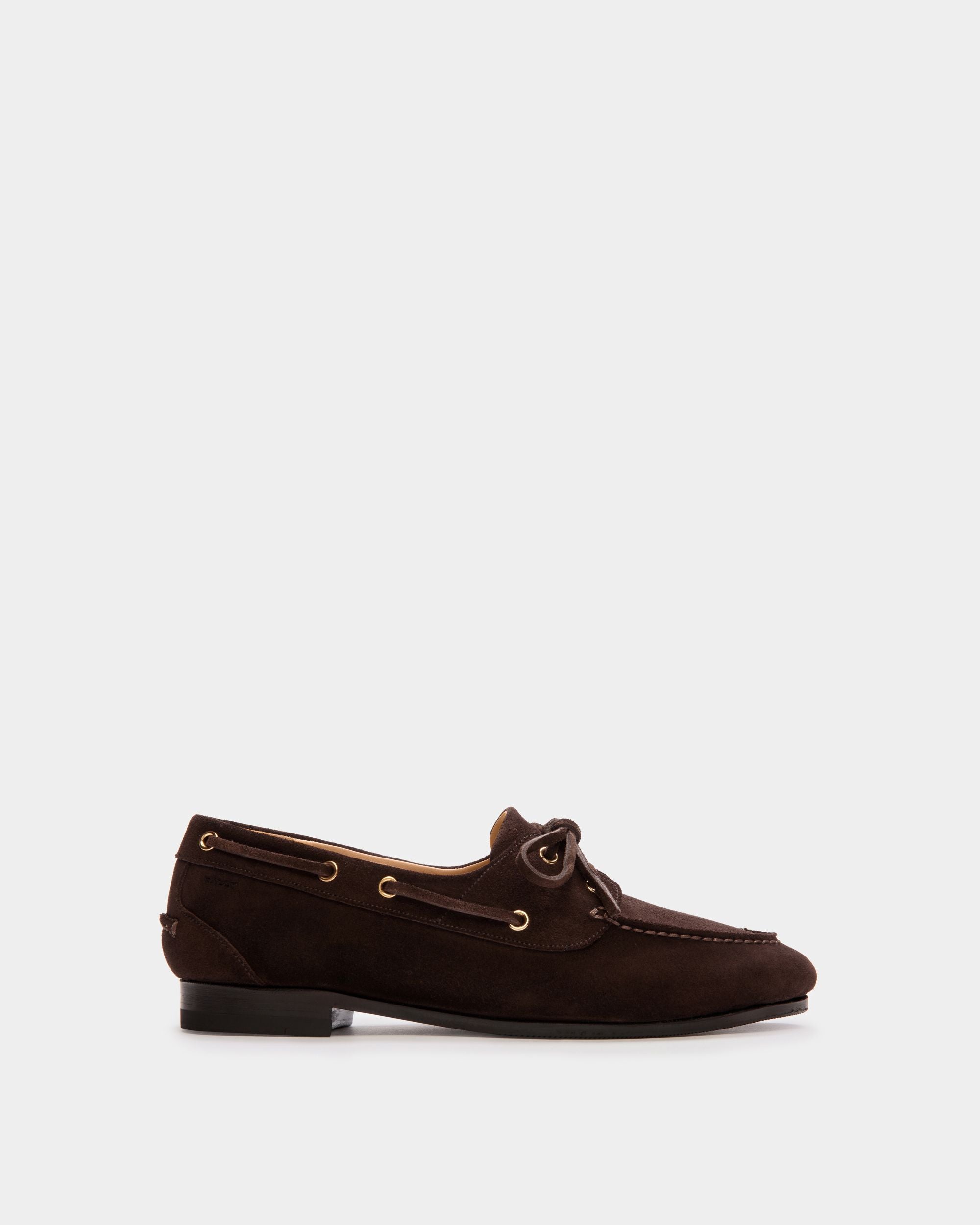 Bally Global - Plume Moccasin in Dark Brown Suede - Brown