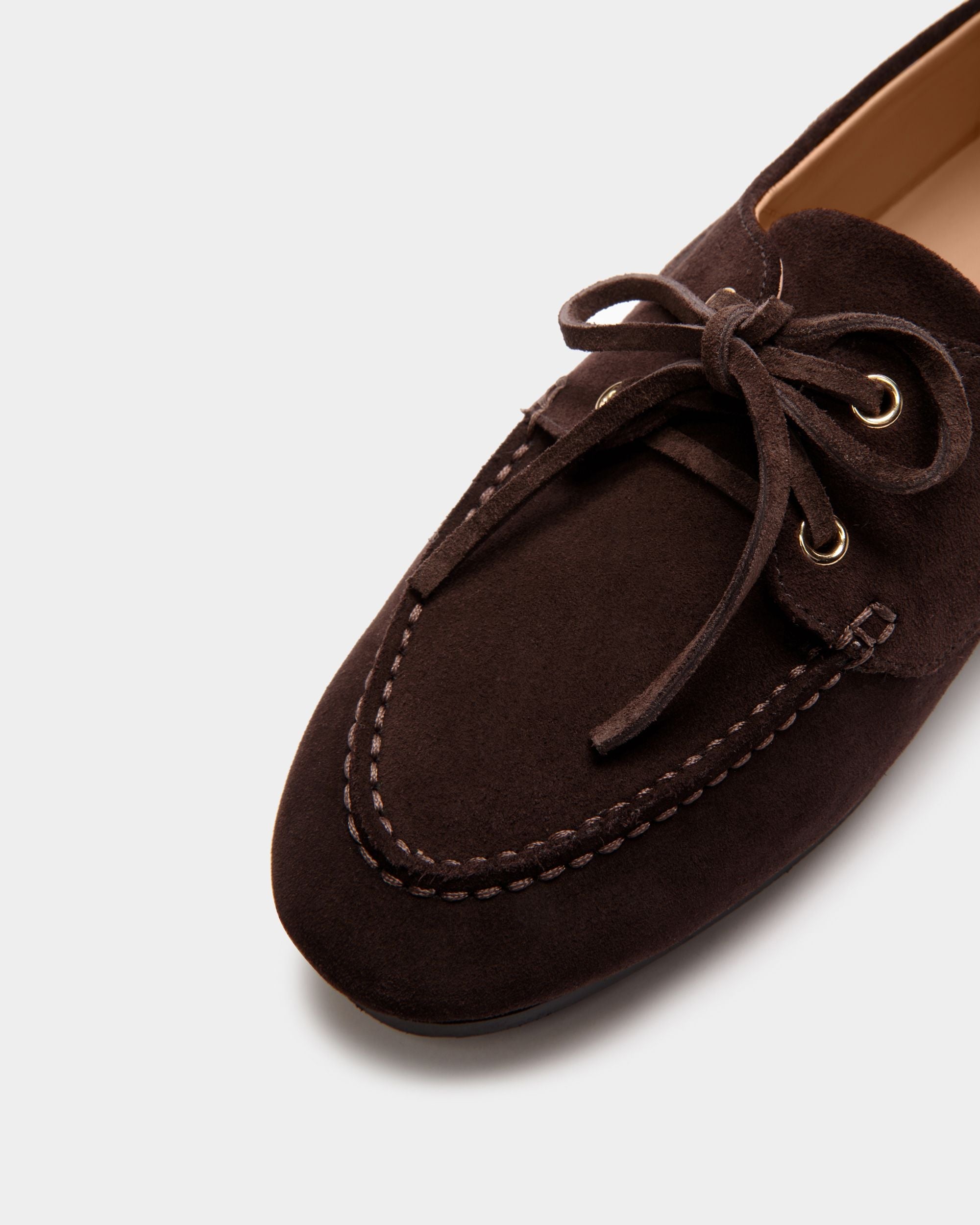 Bally Global - Plume Moccasin in Dark Brown Suede - Marron