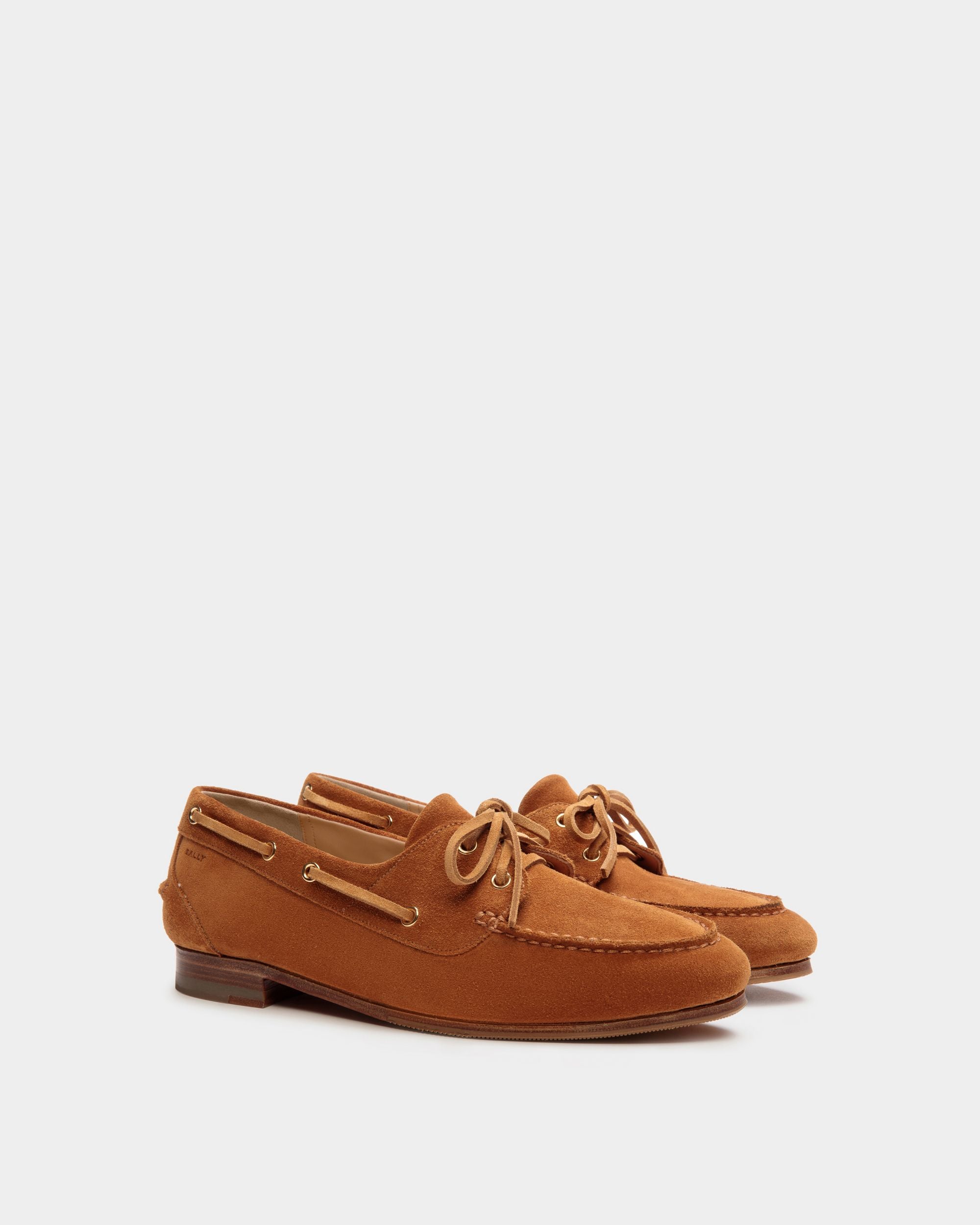 Bally Global - Mocassin Plume En Daim Marron - Marron
