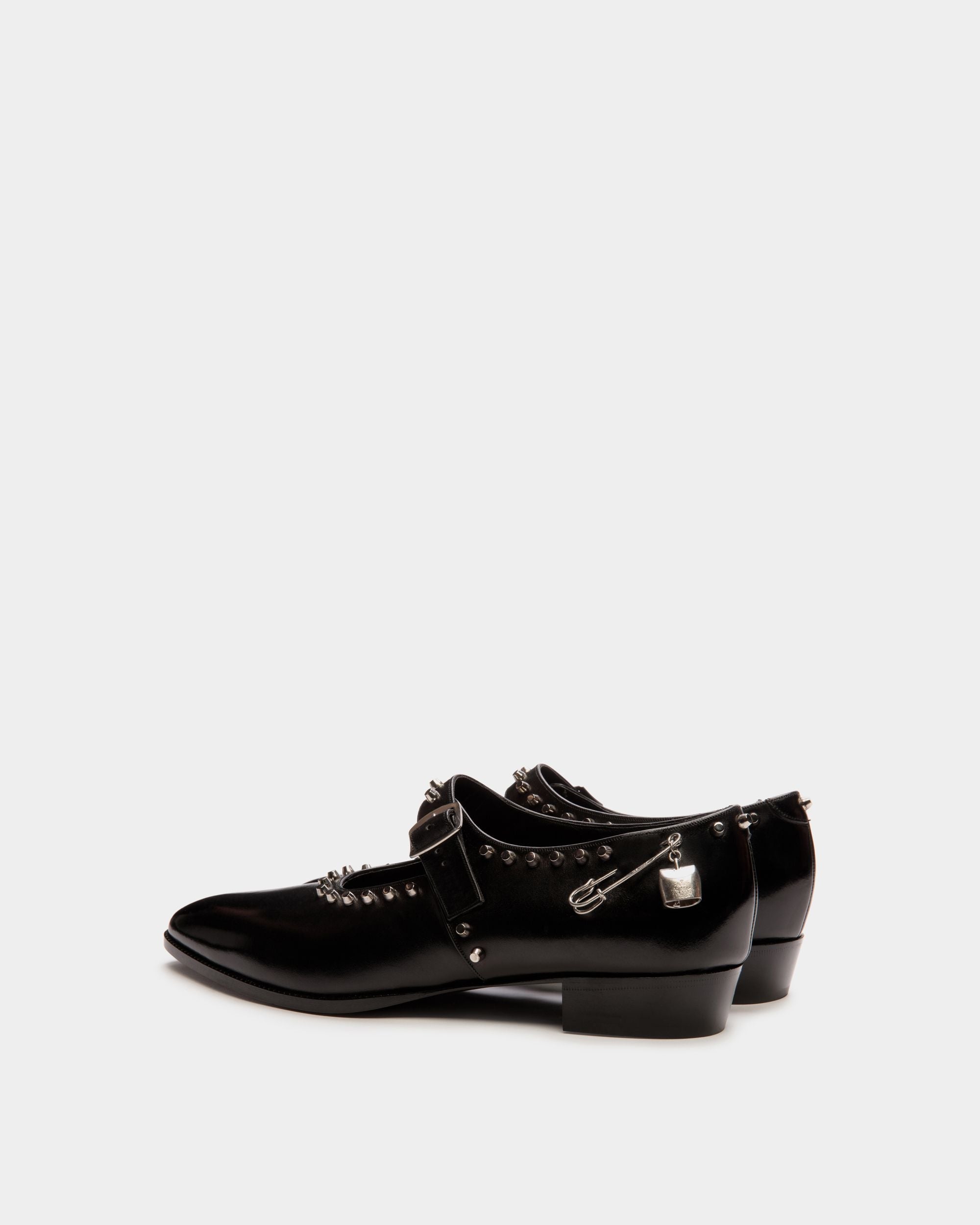Bally Global - Glendale Mary-Jane in Black Leather with Studs - Black