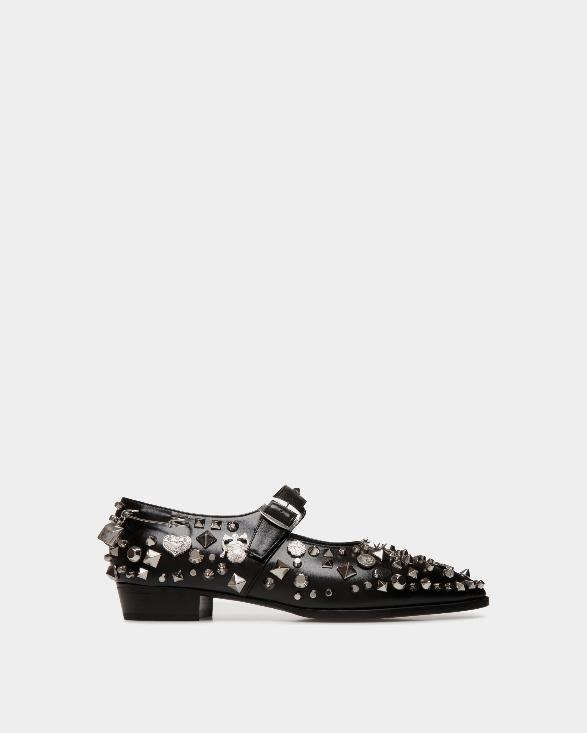 Bally Global - Glendale Mary-Jane In Black Leather with Studs - Noir