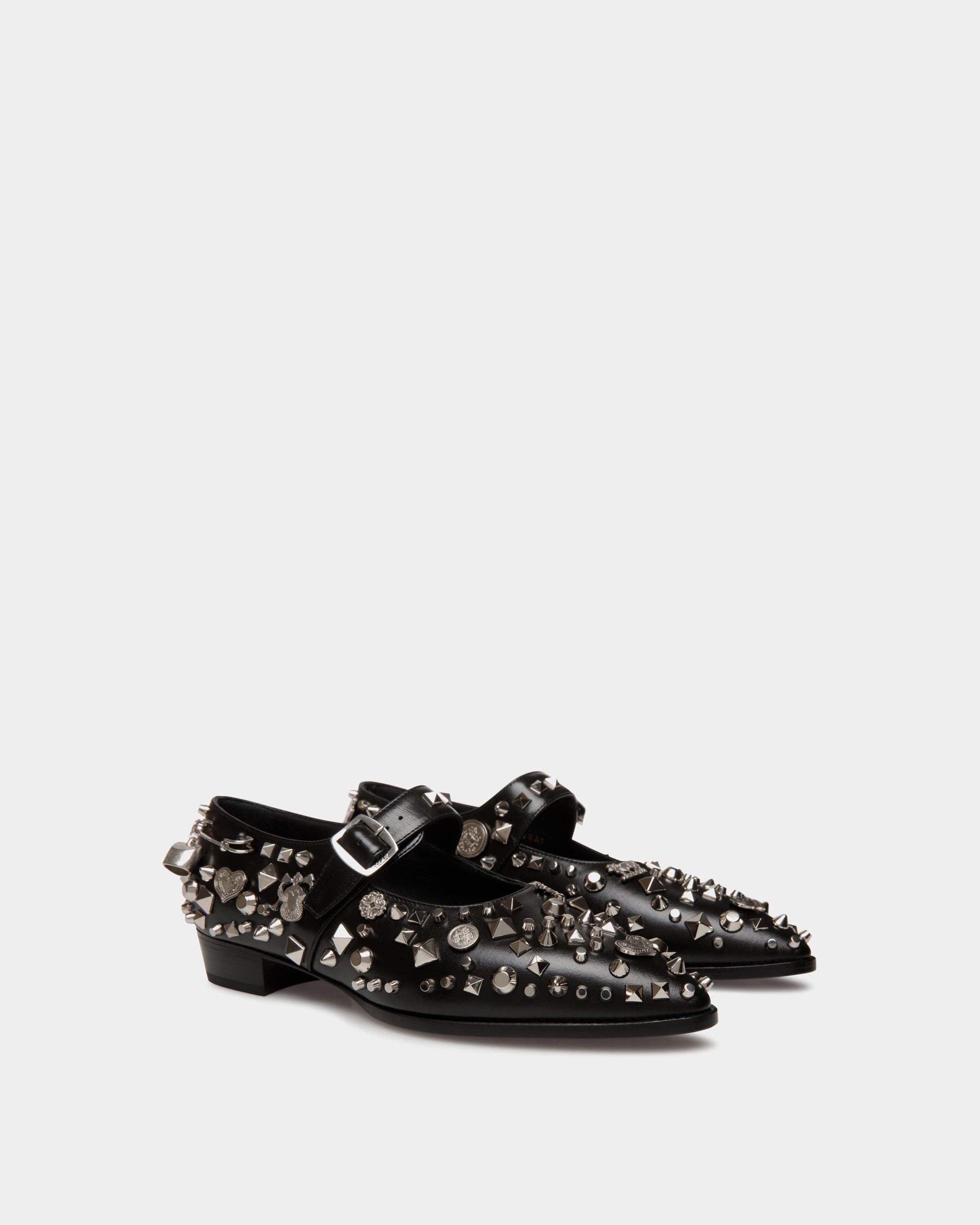 Bally Global - Glendale Mary-Jane In Black Leather with Studs - Noir