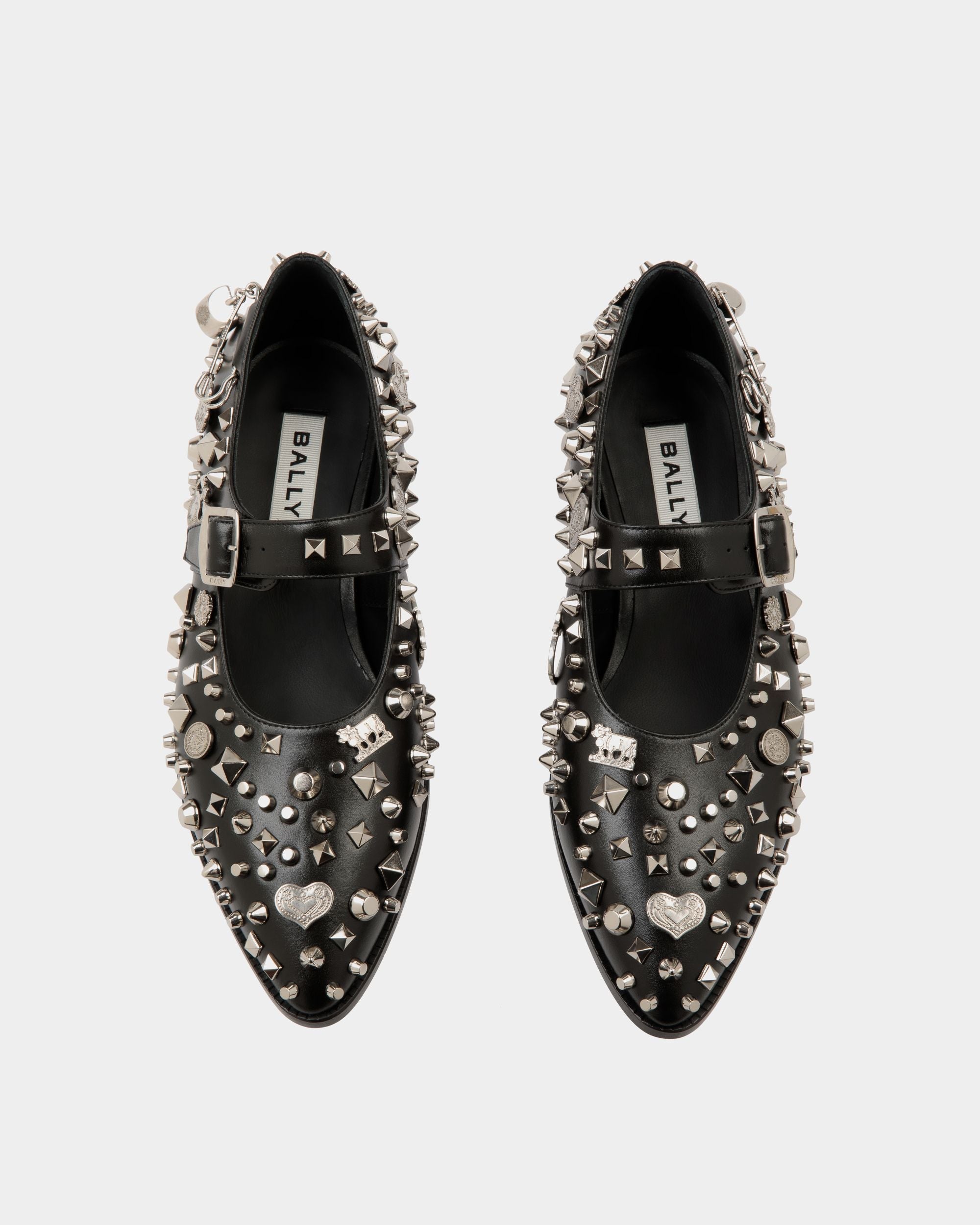 Bally Global - Glendale Mary-Jane In Black Leather with Studs - Noir