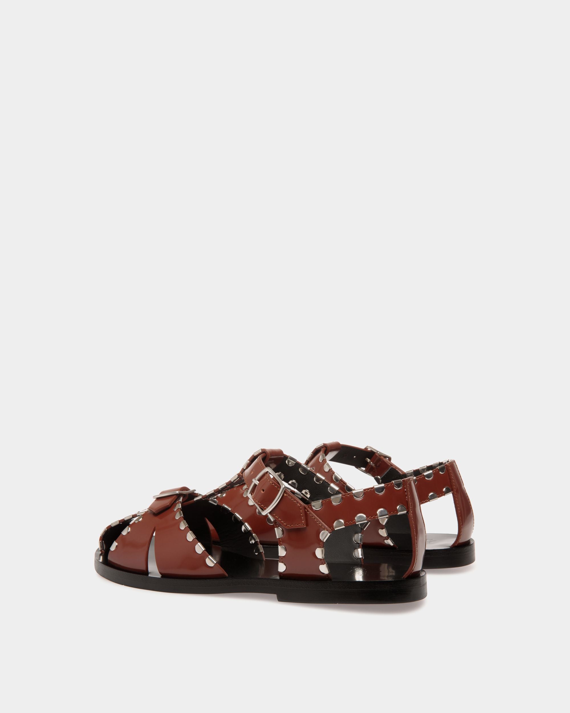 Bally Global - Salis Flat Sandal in Brown Leather - Brown