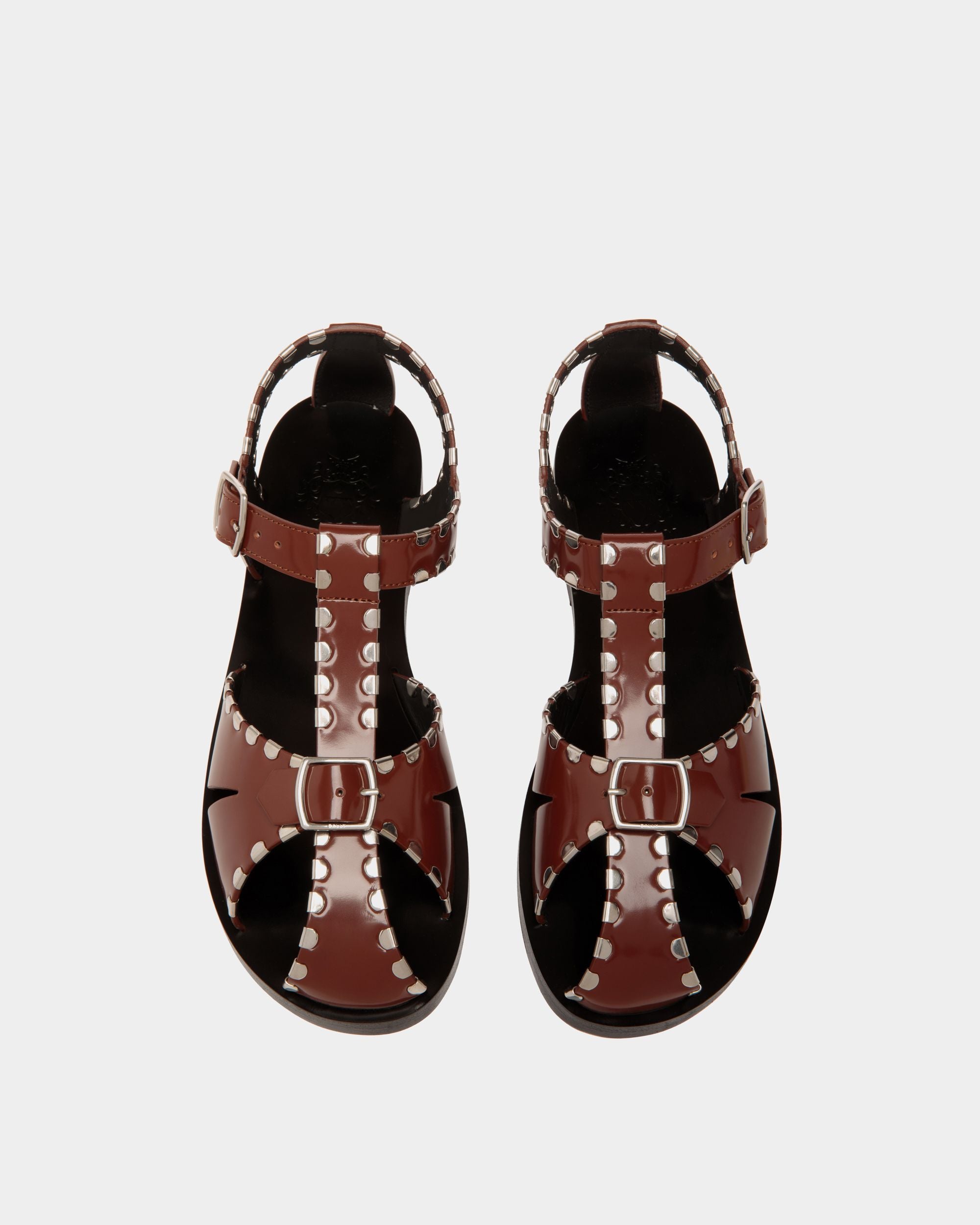 Bally Global - Salis Flat Sandal in Brown Leather - Brown