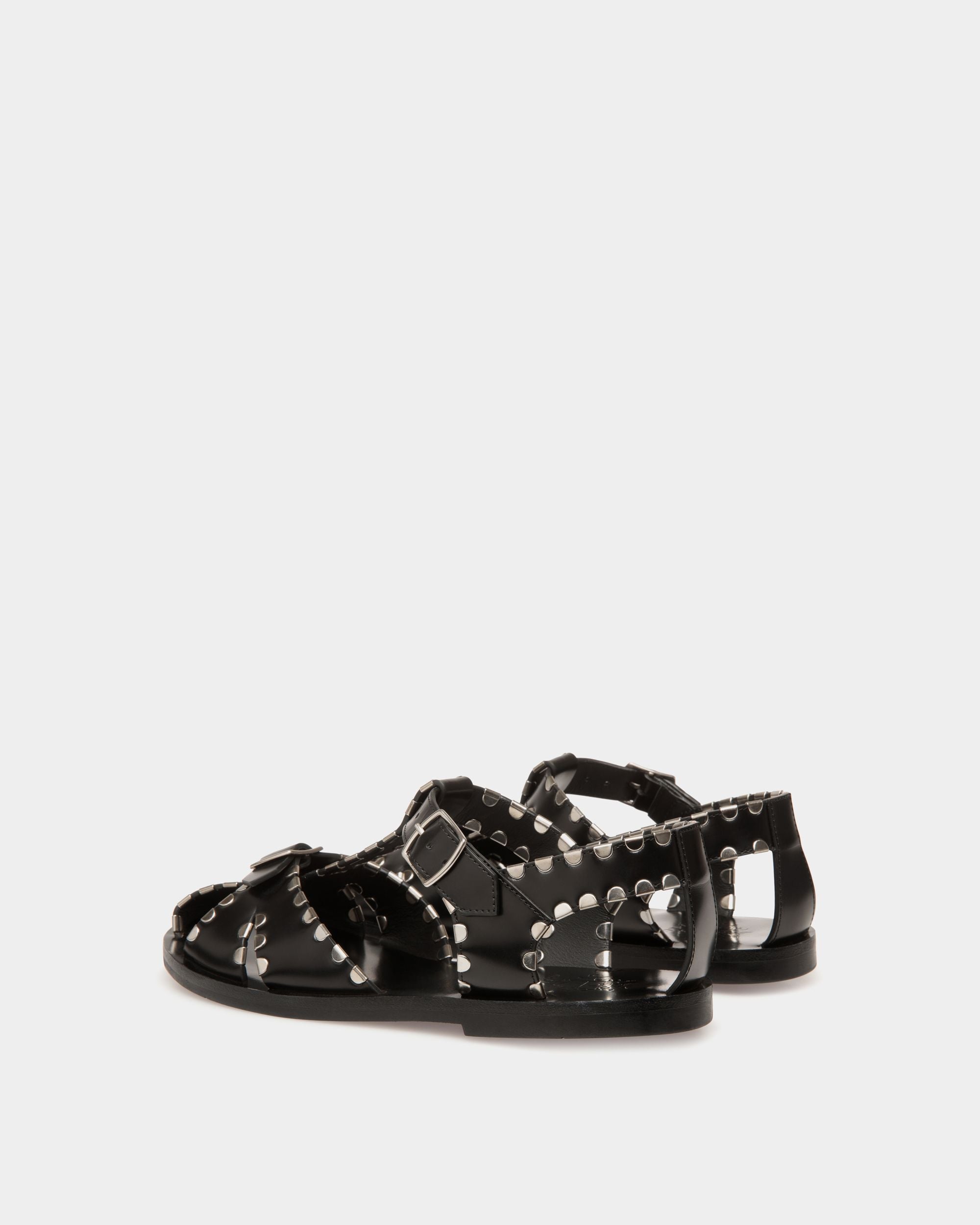 Bally Global - Salis Flat Sandal in Black Leather - Black