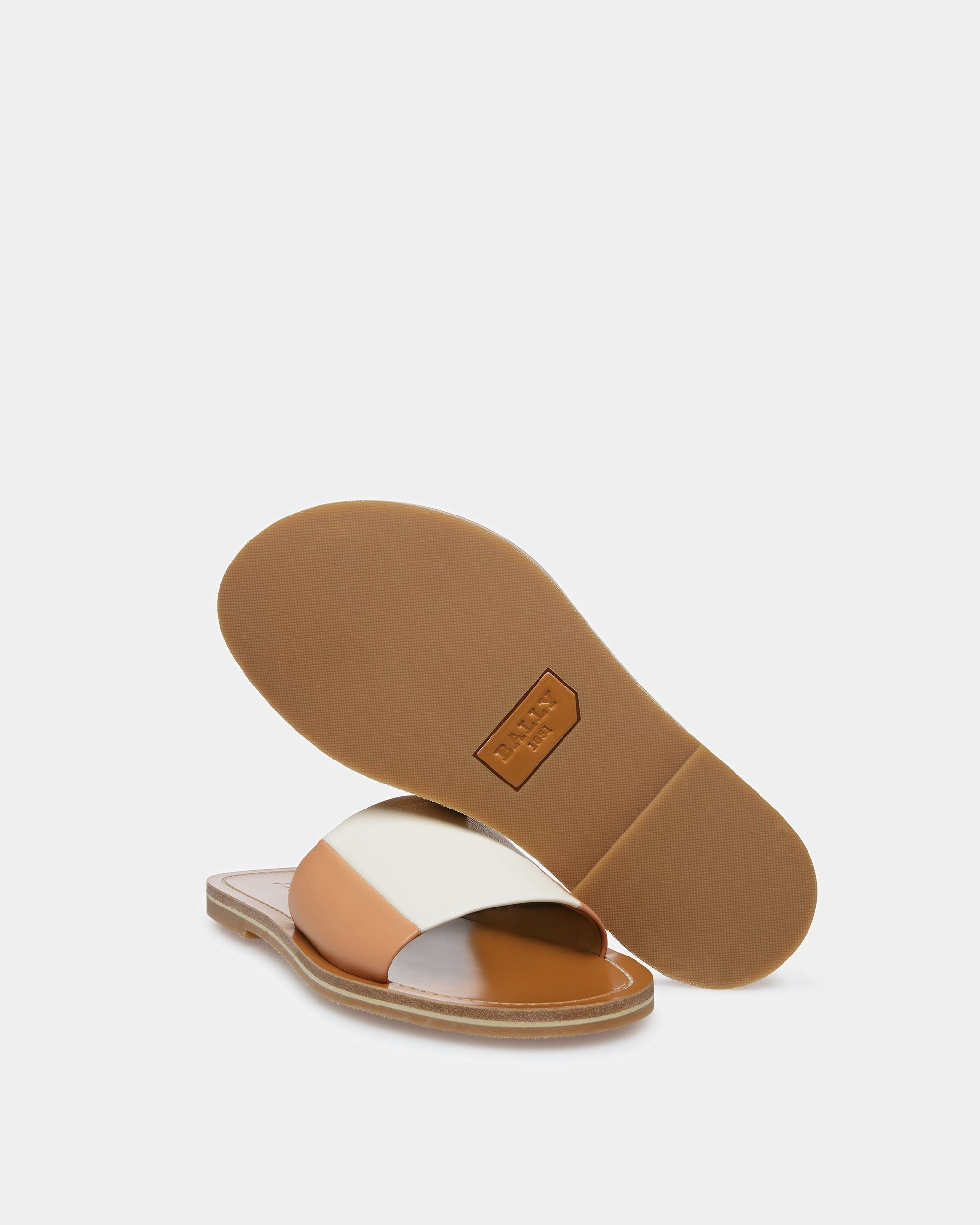 Bally Global - Bianka Sandalias De Piel En Melocotón Y Color Hueso - Multicolor