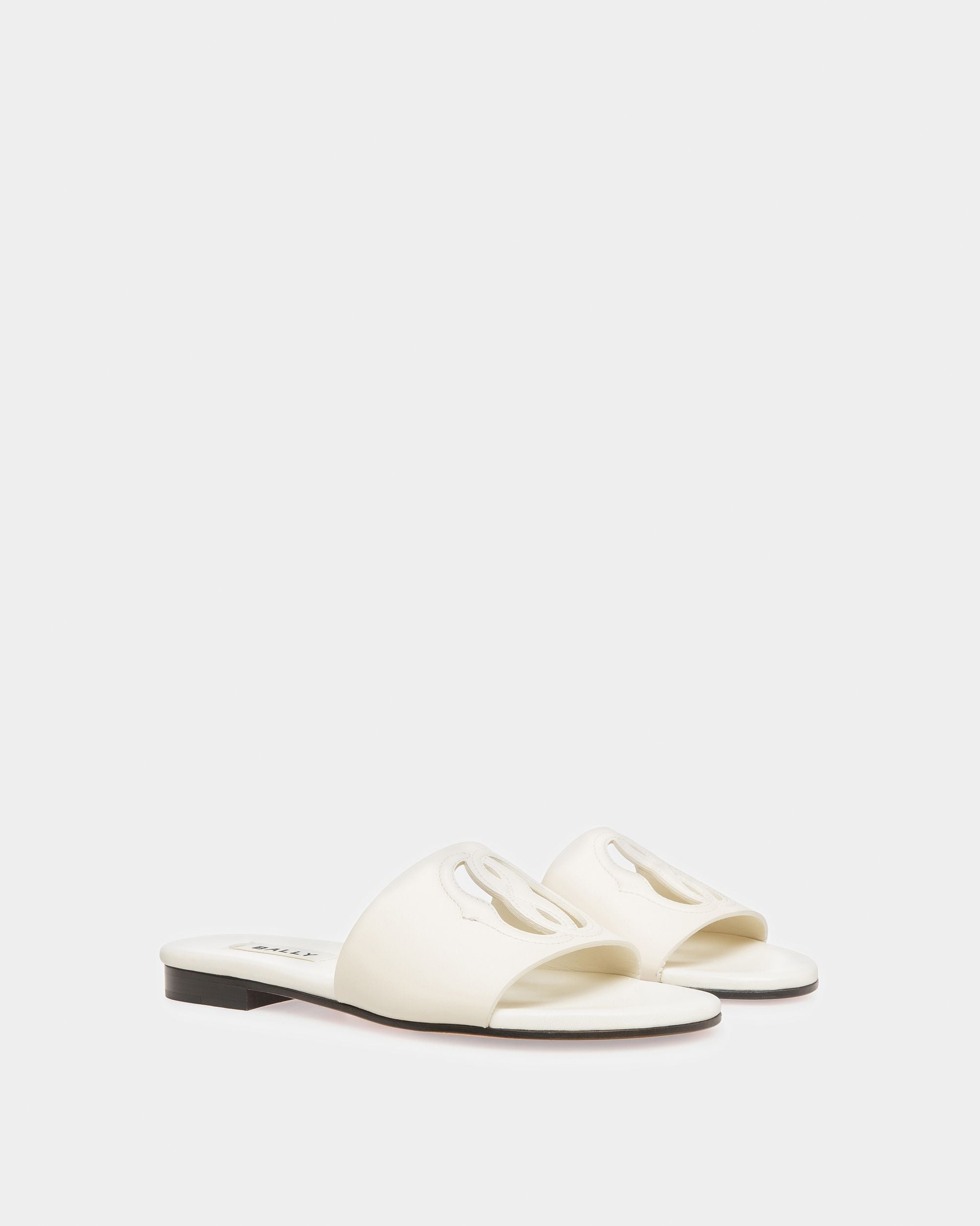 Bally Global - Sandalias Emblem De Piel Color Hueso - Blanco